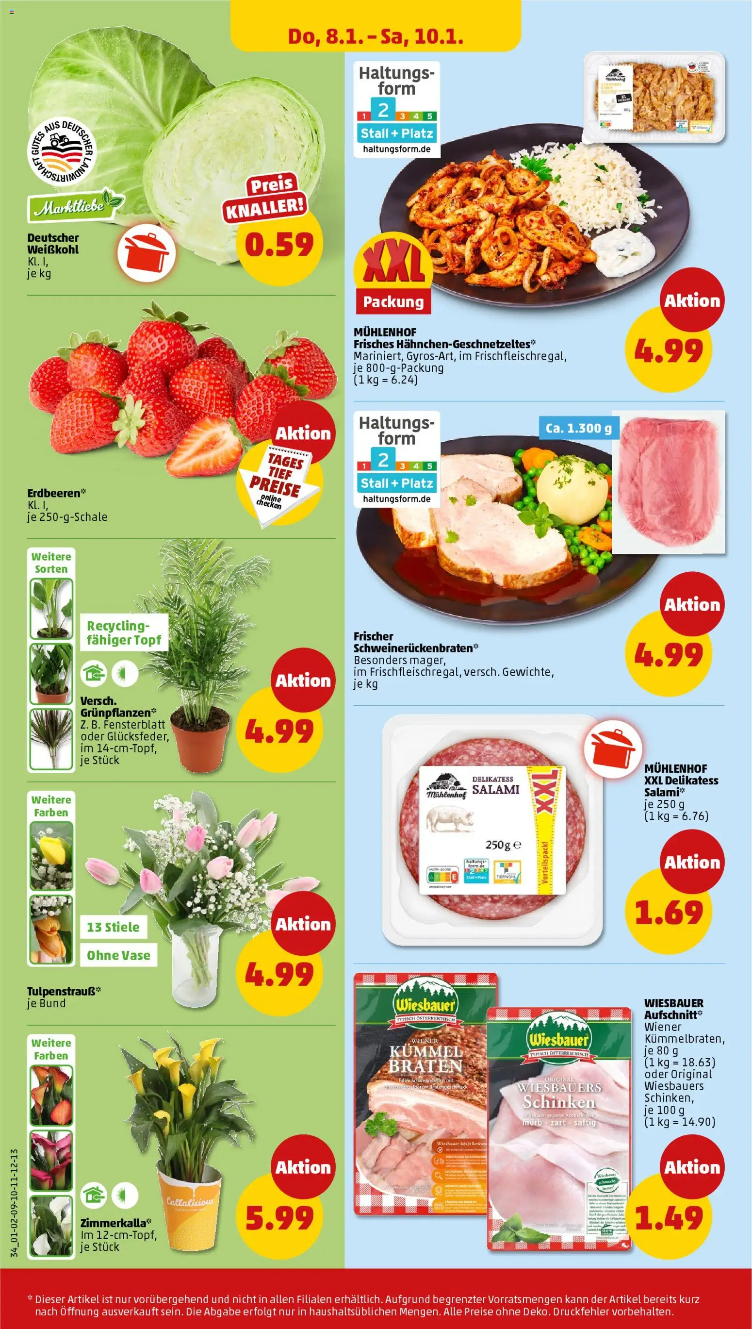 Penny Prospekt 	 – gültig ab 05.01.2026 | Seite: 34 | Produkte: Vase, Salami, Schinken, Erdbeeren