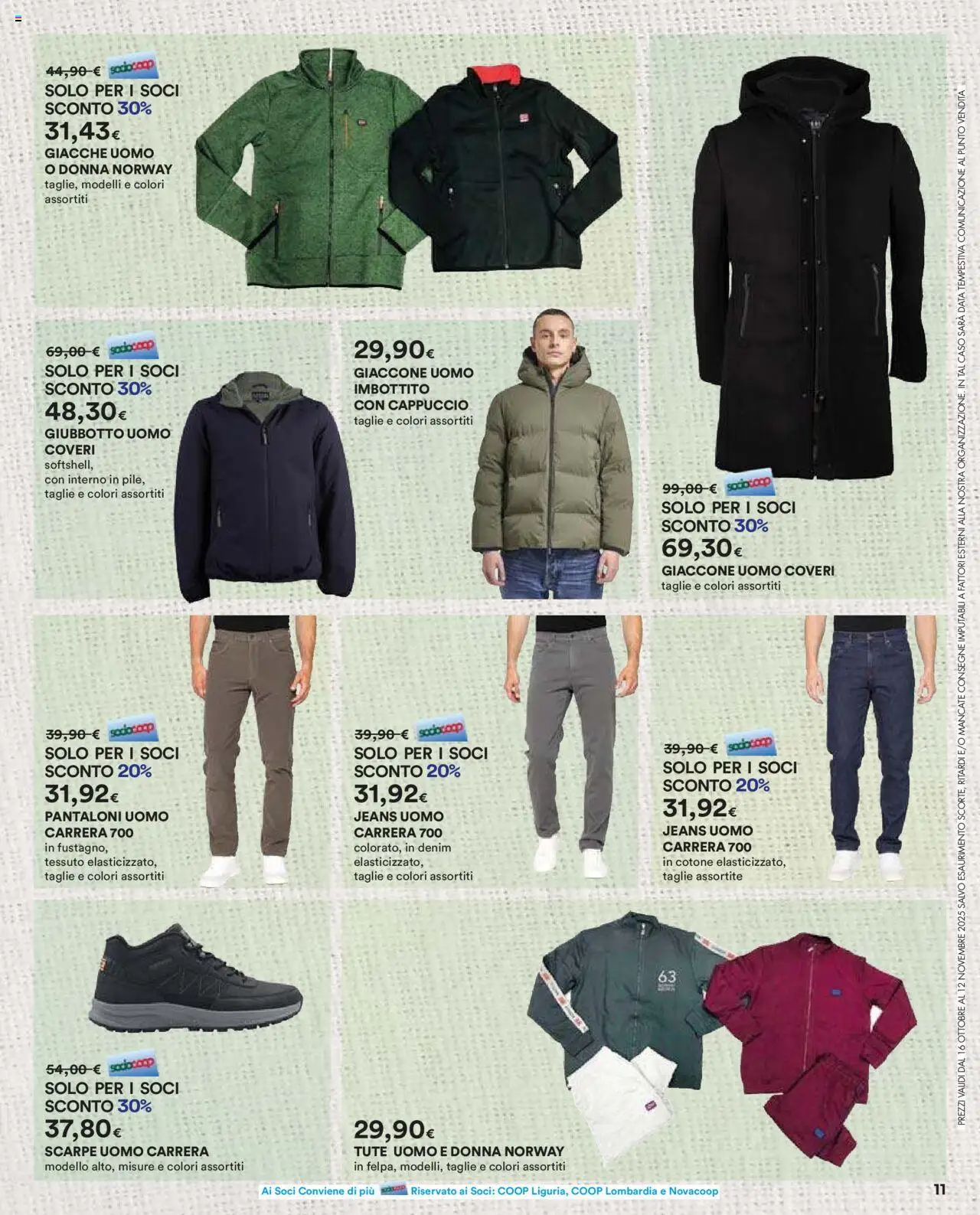 Volantino Ipercoop del 16.10.2025 | Pagina: 11 | Prodotti: Scarpe, Jeans, Data, Cappuccio