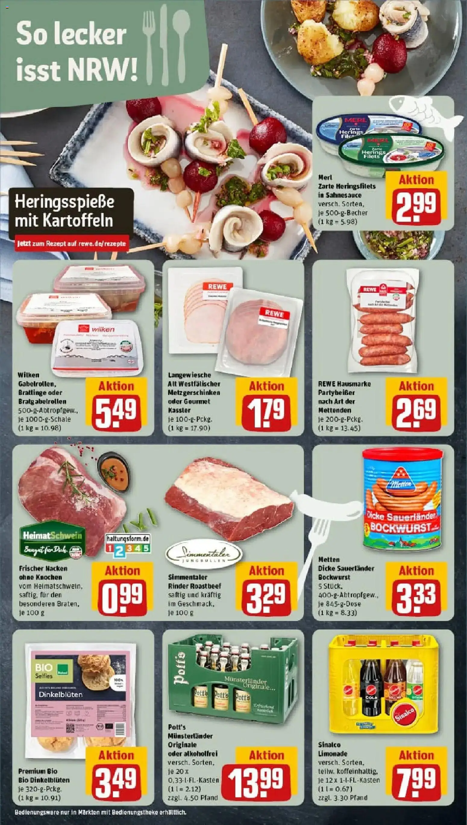 Rewe prospekt Marl	 – gültig ab 10.11.2025 | Seite: 16 | Produkte: Dicke sauerlander bockwurst, Limonade, Roastbeef, Kartoffeln