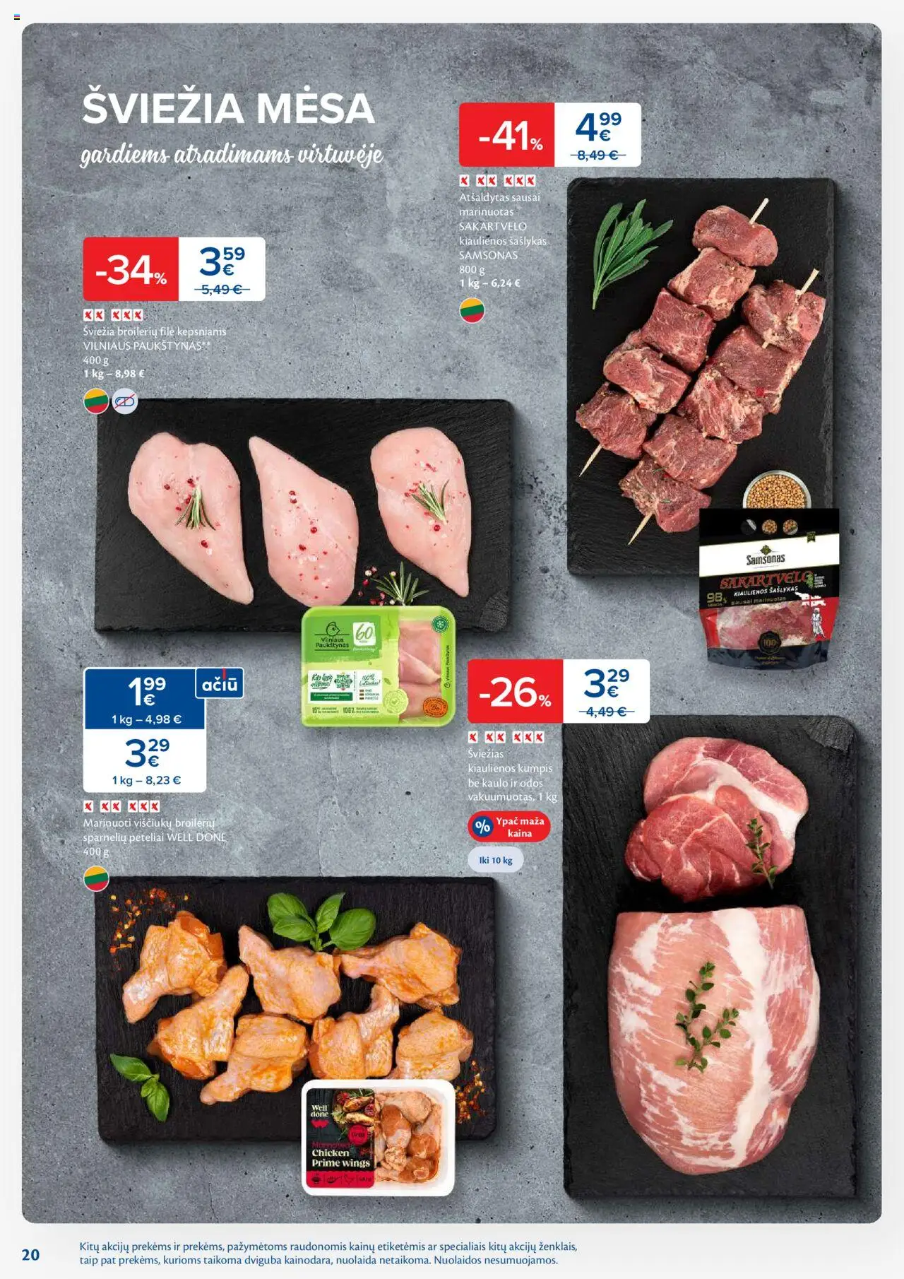 MAXIMA leidinys│galioja nuo 19.08.2025 | Puslapis: 20 | Prekių: Kiaulienos, Viščiukų, Kumpis
