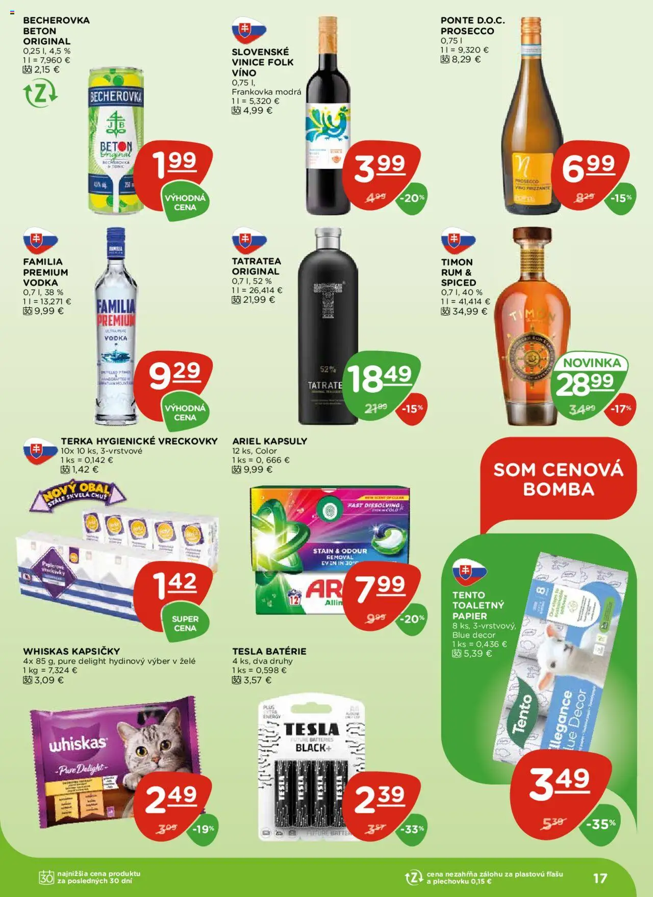 Terno leták │ platný od 24.07.2025 | Strana: 17 | Produkty: Becherovka, Whiskas, Ariel, Rum