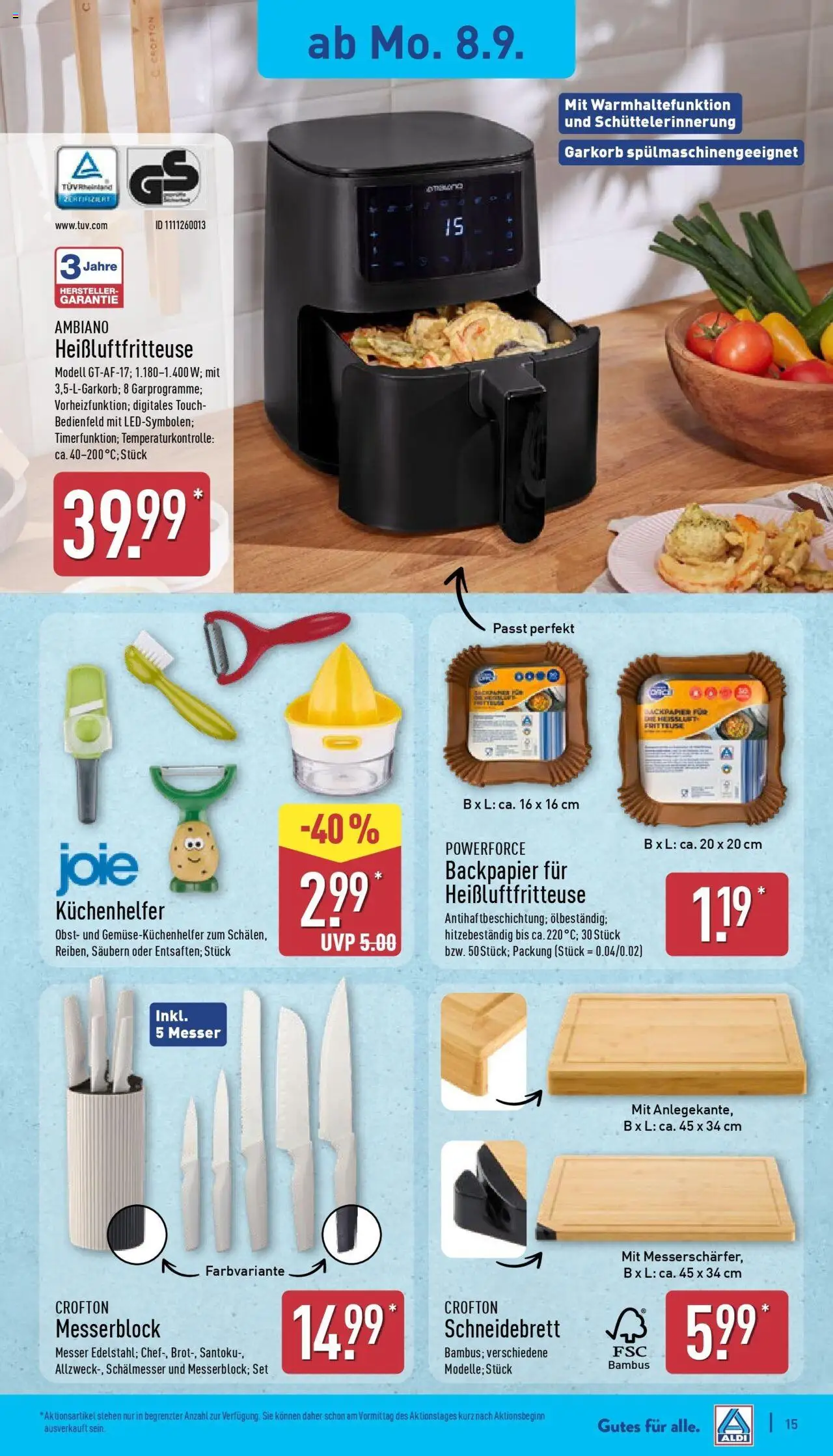 Aldi Prospekt Hildburghausen – gültig ab 07.09.2025 | Seite: 19 | Produkte: Obst, Fritteuse, Heißluftfritteuse