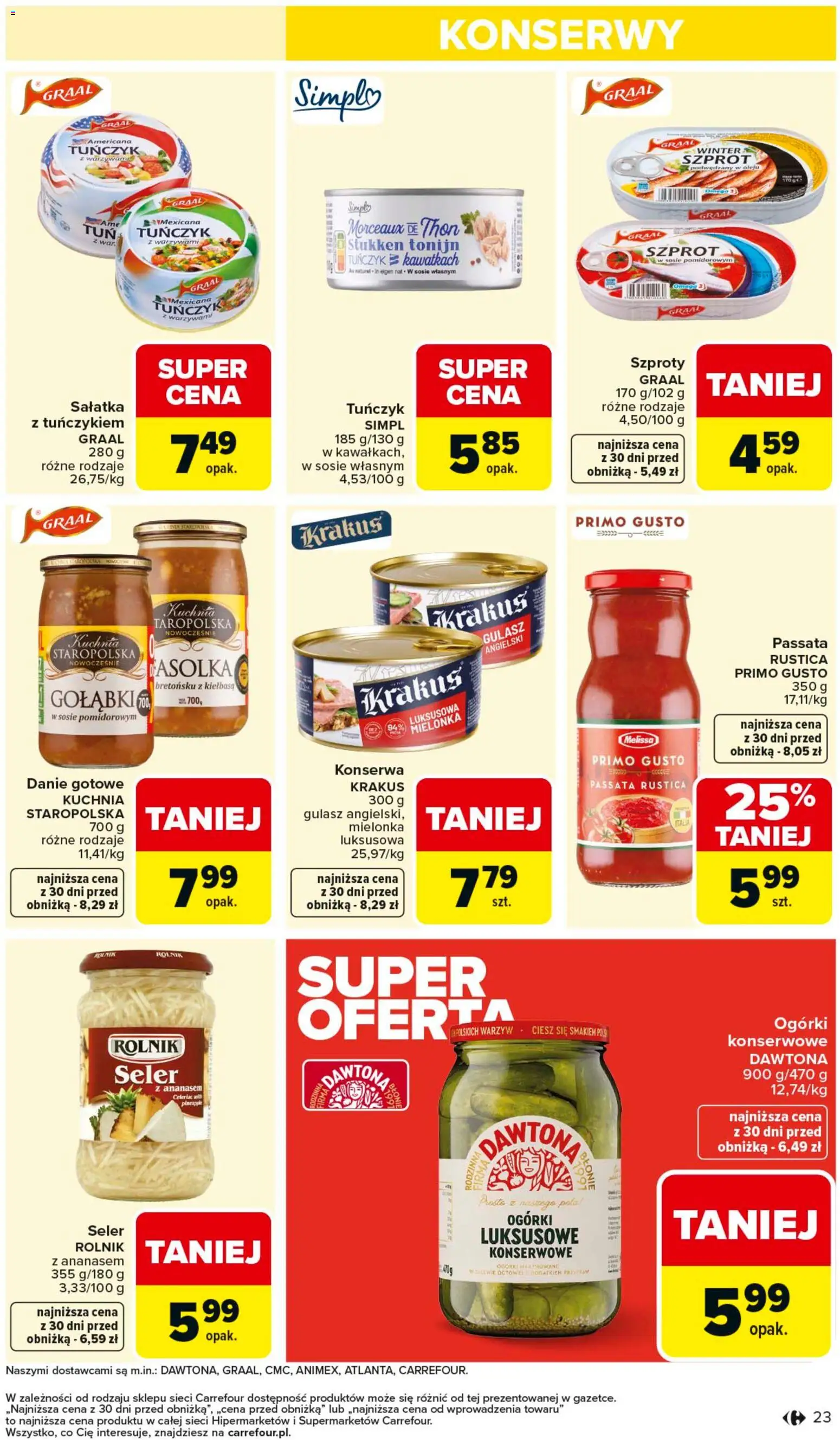 Carrefour Gazetka od 02.02.2026 | Strona: 25 | Produkty: Tuńczyk, Gulasz, Ogórki, Ogórki konserwowe
