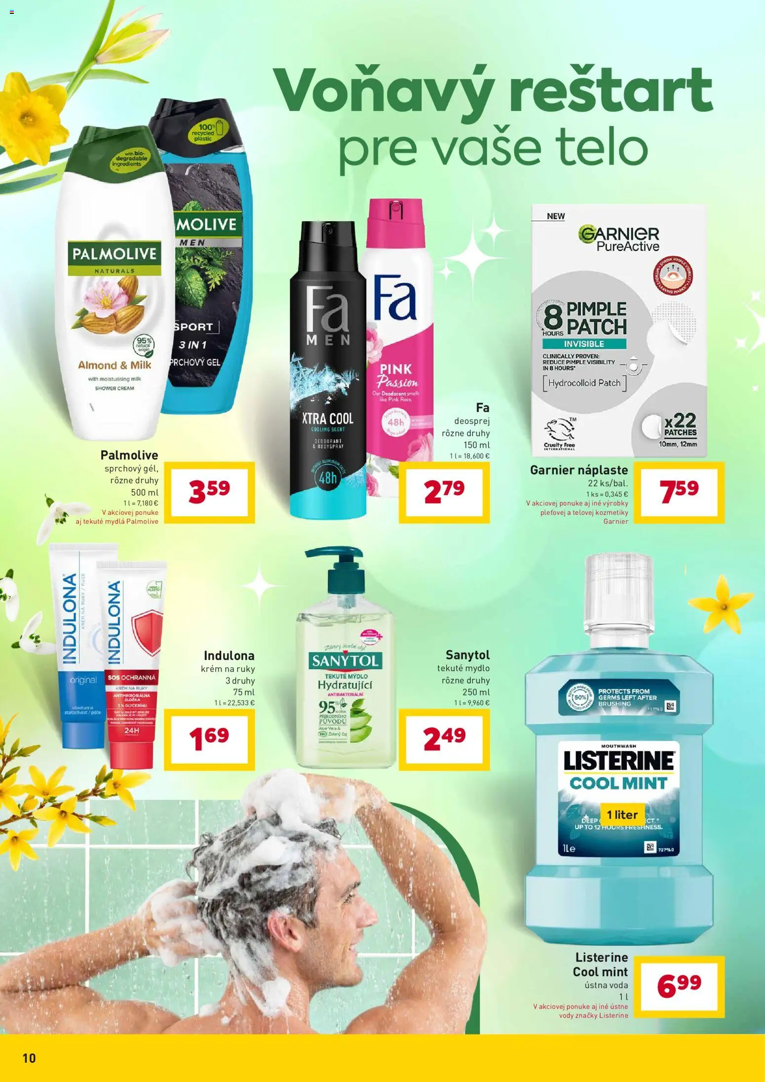 Nové Billa akcie – leták je platný od 25.02.2026 | Strana: 10 | Produkty: Listerine, Sanytol, Mydlo, Indulona