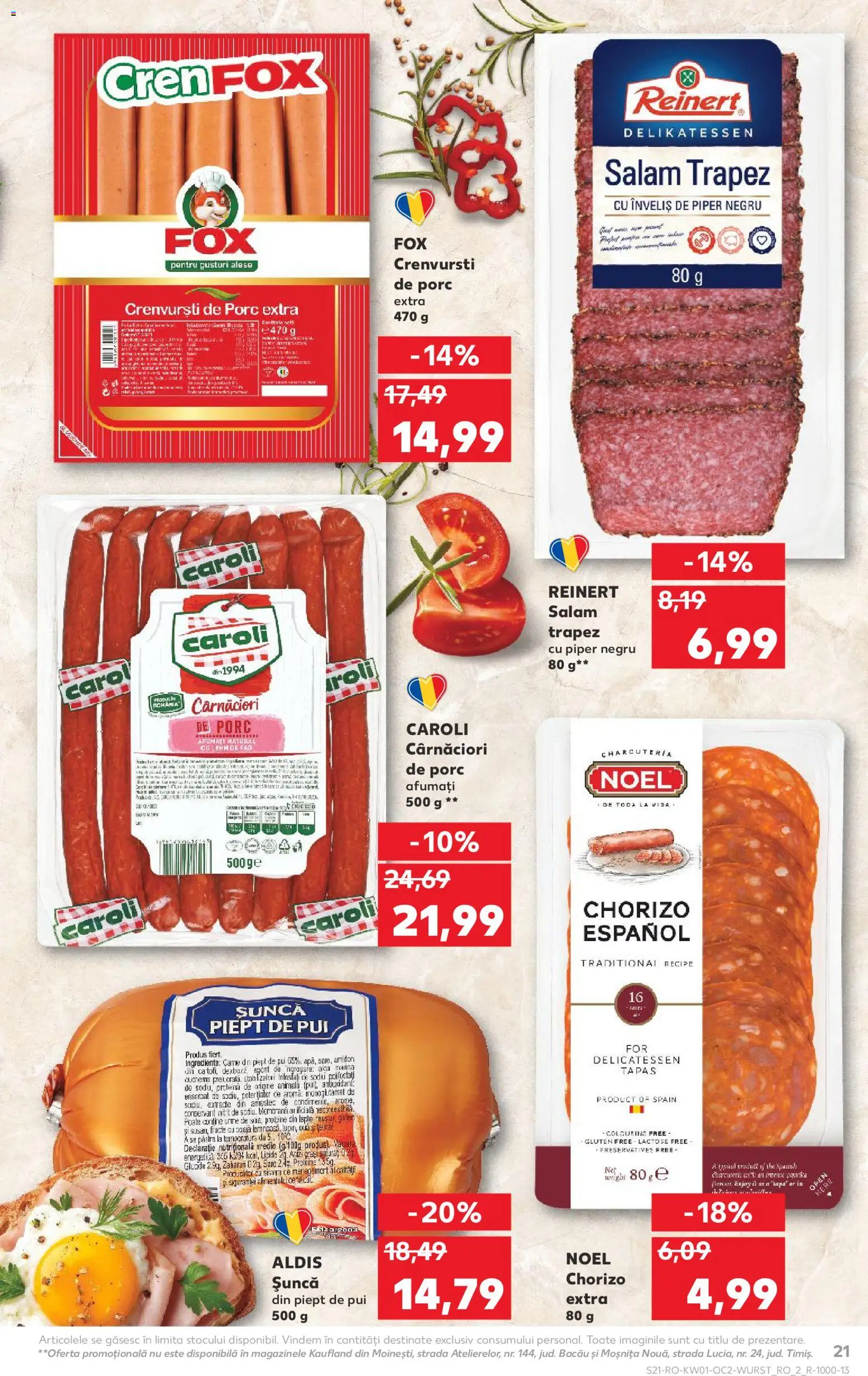 Kaufland RO akciós ujság - amely érvényes a következő dátumtól: 31.12.2025 | Oldal: 21 | Termékek: Chorizo, Mustár