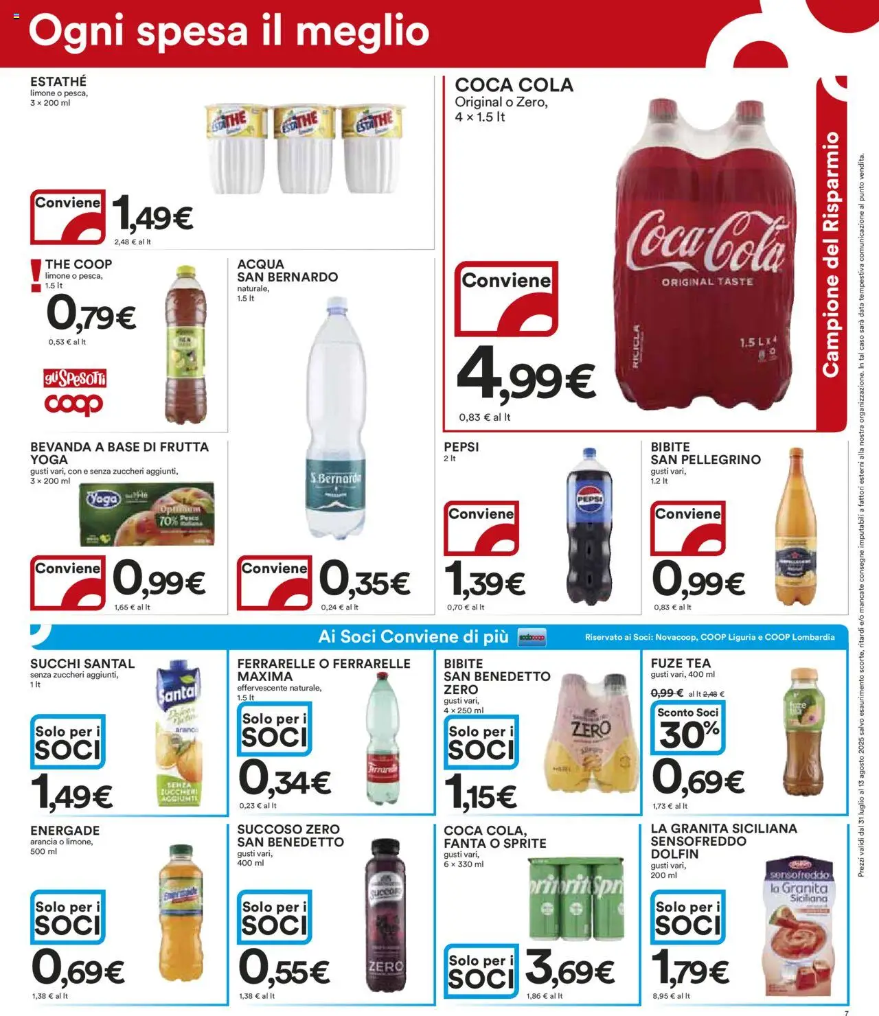 Volantino Ipercoop del 31.07.2025 | Pagina: 7 | Prodotti: Frutta, Data, The, Arancia