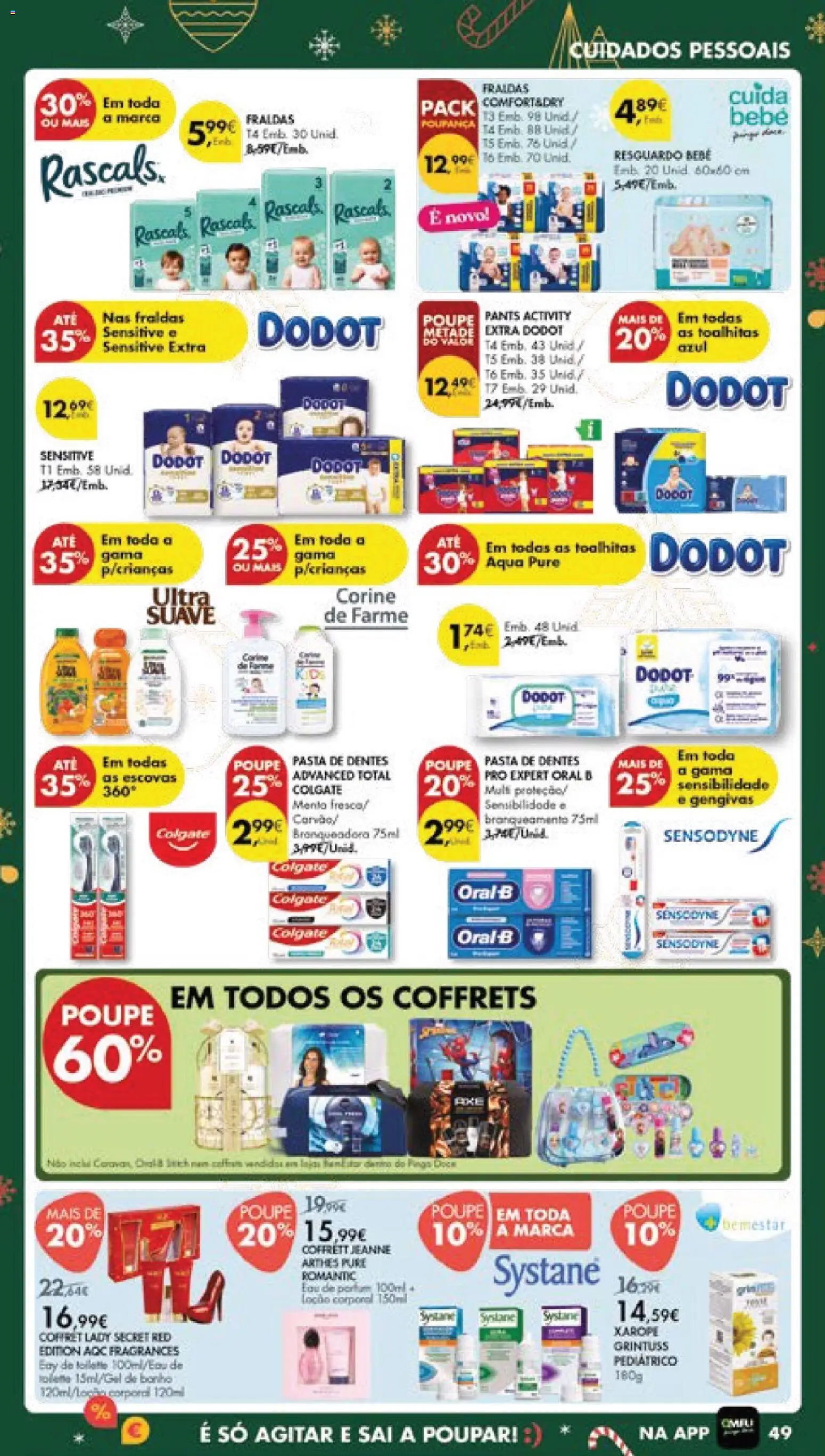 Pingo Doce folheto │ válido de 16.12.2025 | Página: 59 | Produtos: Fraldas dodot, Eau de toilette, Pasta de dentes, Banho