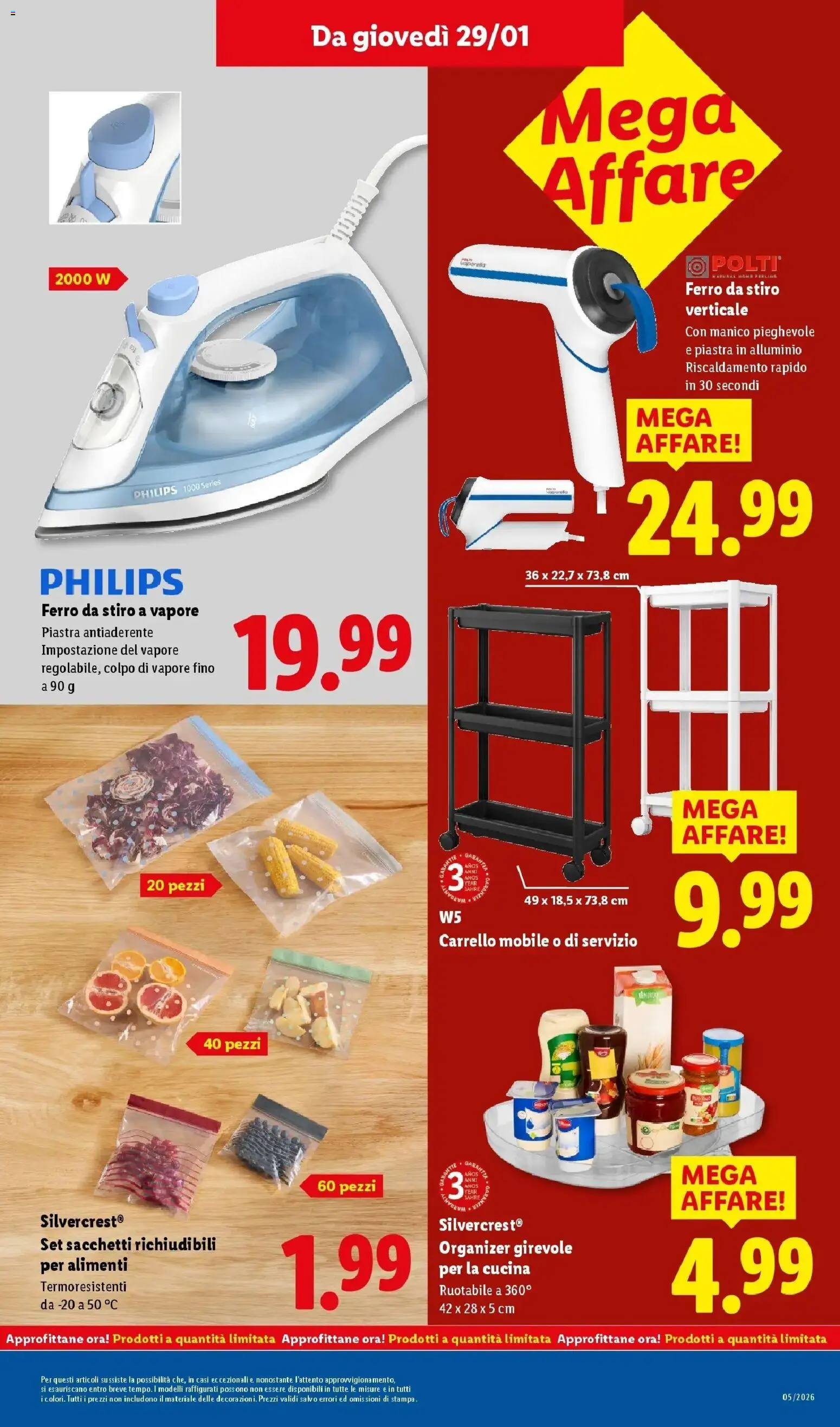 Volantino Lidl del 22.01.2026 | Pagina: 46 | Prodotti: Mobile, Alluminio, Ferro da stiro, Trolley
