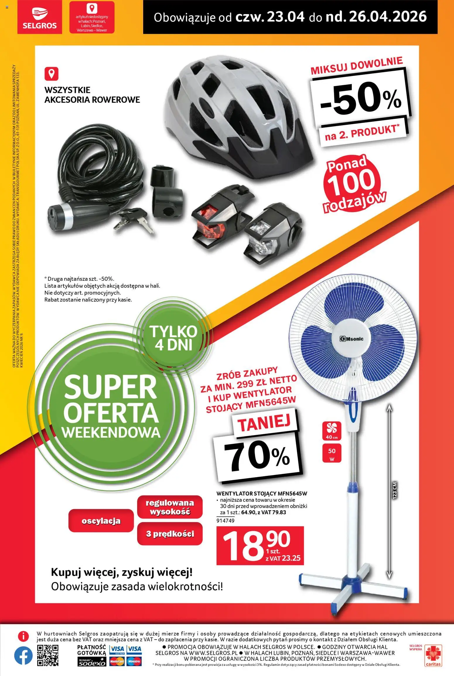 Selgros cash&carry gazetka - Oferta weekendowa od 23.04.2026 | Strona: 2 | Produkty: Wentylator