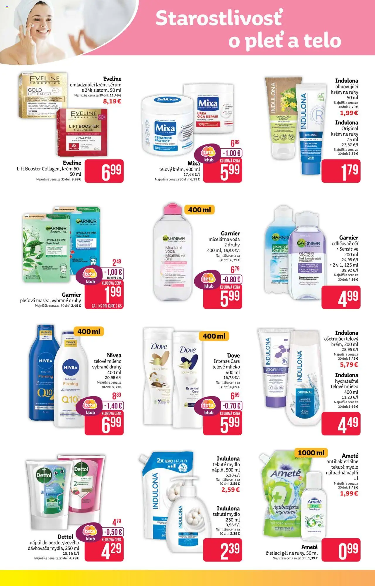 Nové Teta drogerie akcie – leták je platný od 16.09.2025 | Strana: 6 | Produkty: Mlieko, Odličovač, Krém na ruky, Mydlo