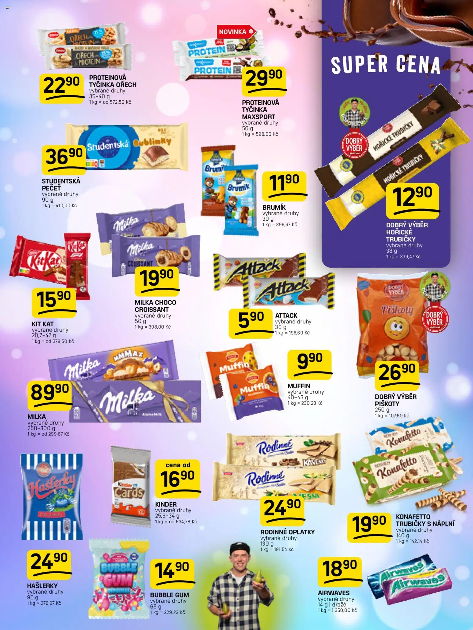 Flop leták od 08.04.2026 | Strana: 9 | Produkty: Piškoty, Proteinová tyčinka, Kinder, Brumik