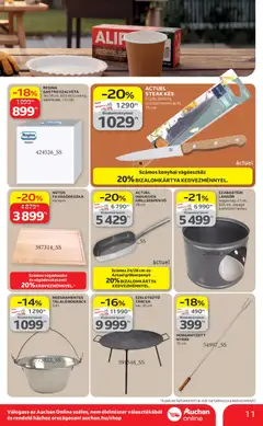 Auchan akciós újság - amely érvényes a következő dátumtól: 16.04.2026 | Oldal: 11 | Termékek: Lemez, Vágódeszka, Bogrács, Kés