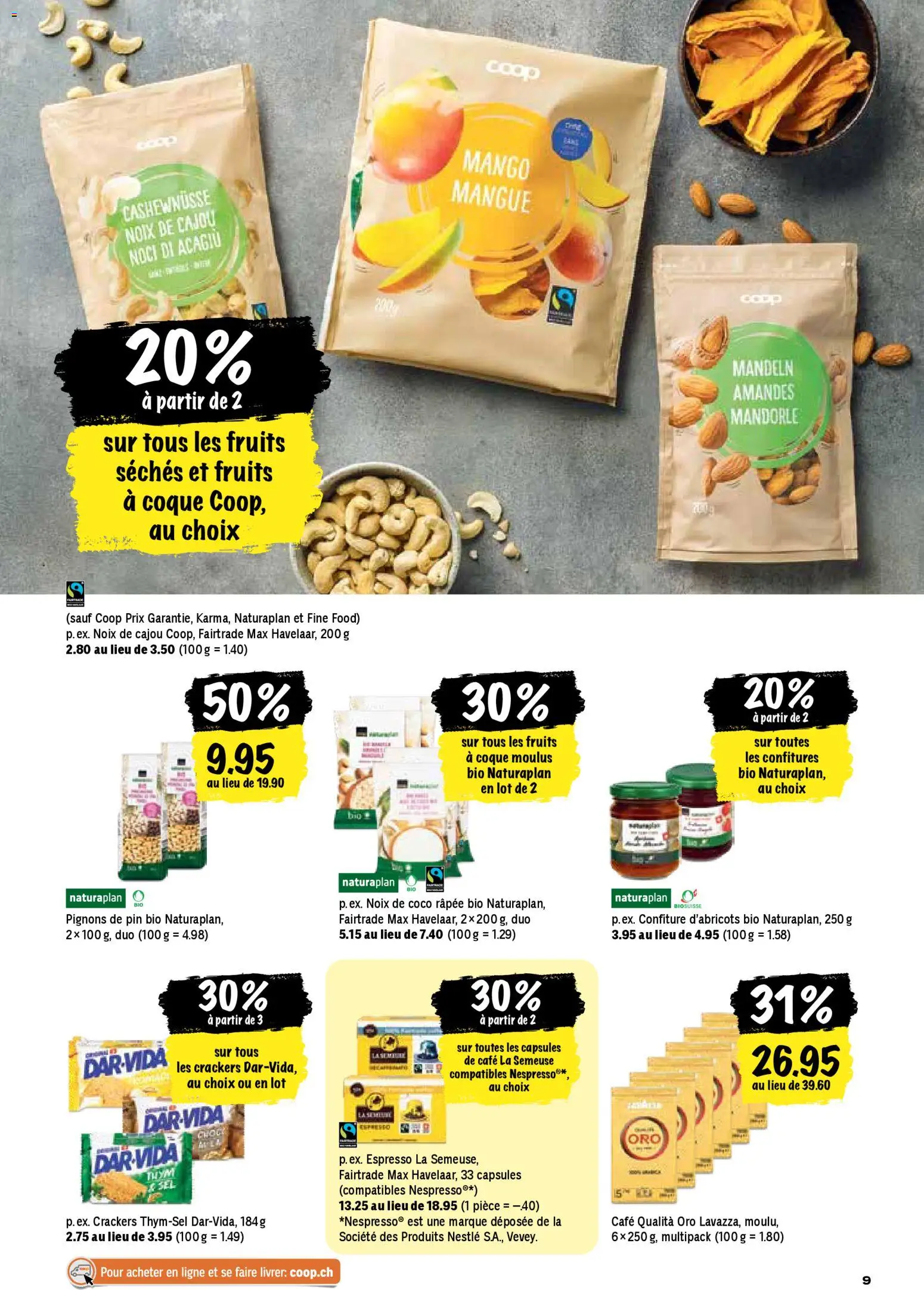 Coop aktionen FR – gültig ab 05.03.2026 | Seite: 9 | Produkte: Cashewnüsse, Mango