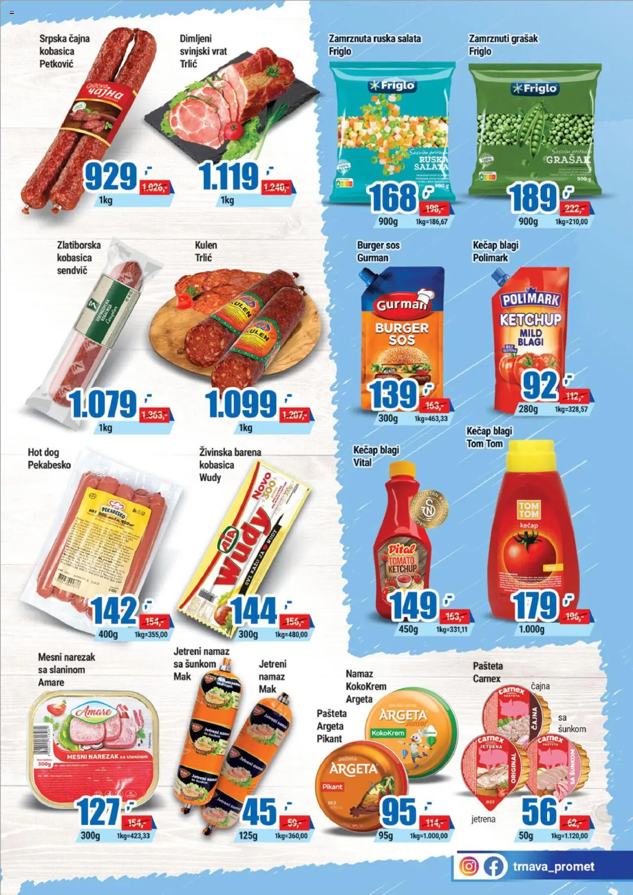 Trnava Promet katalog - važi od 16.06.2025 | Strana: 3 | Proizvode: Burger, Svinjski vrat, Mesni narezak, Pašteta