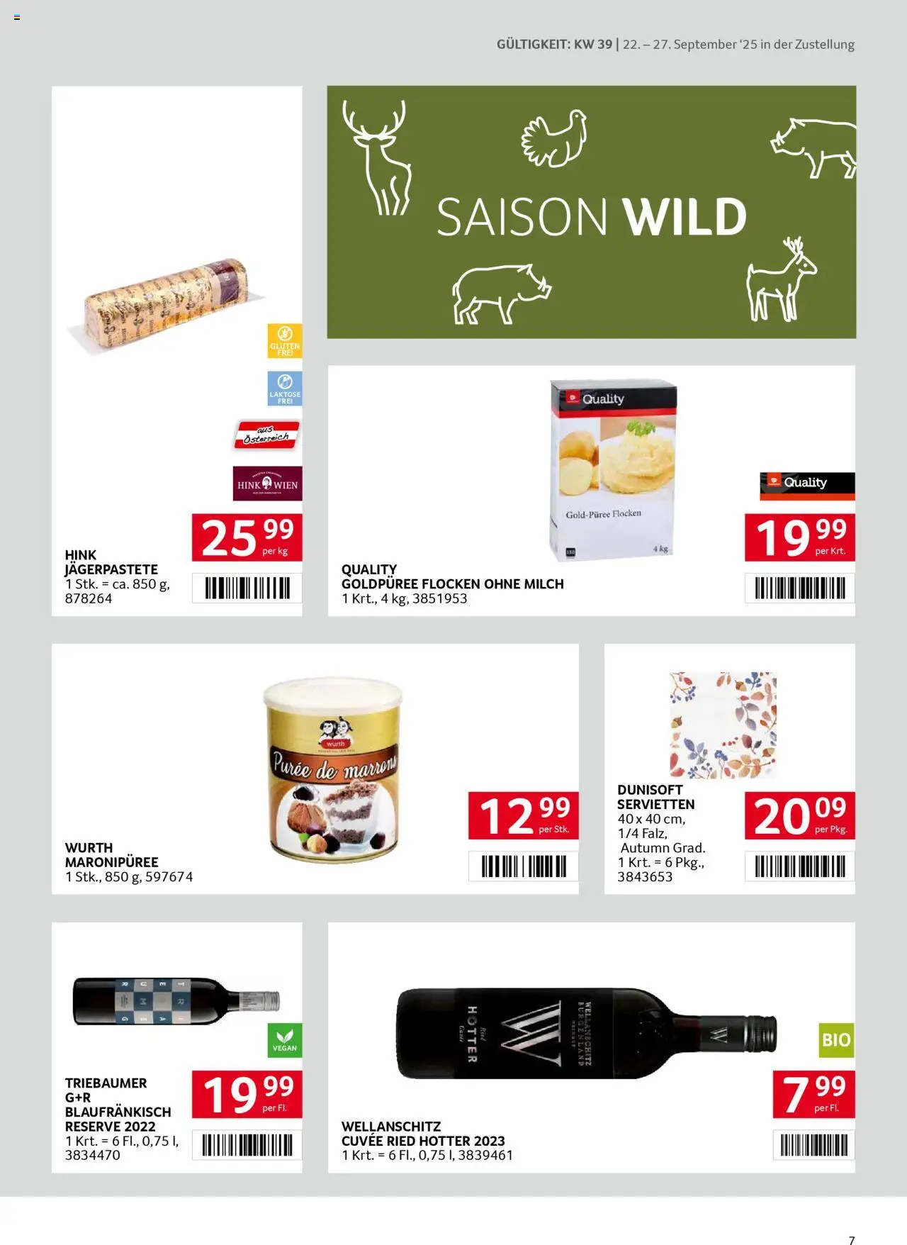 Transgourmet Zustellaktion gültig ab 22.09.2025 | Seite: 7 | Produkte: Flocken, Milch
