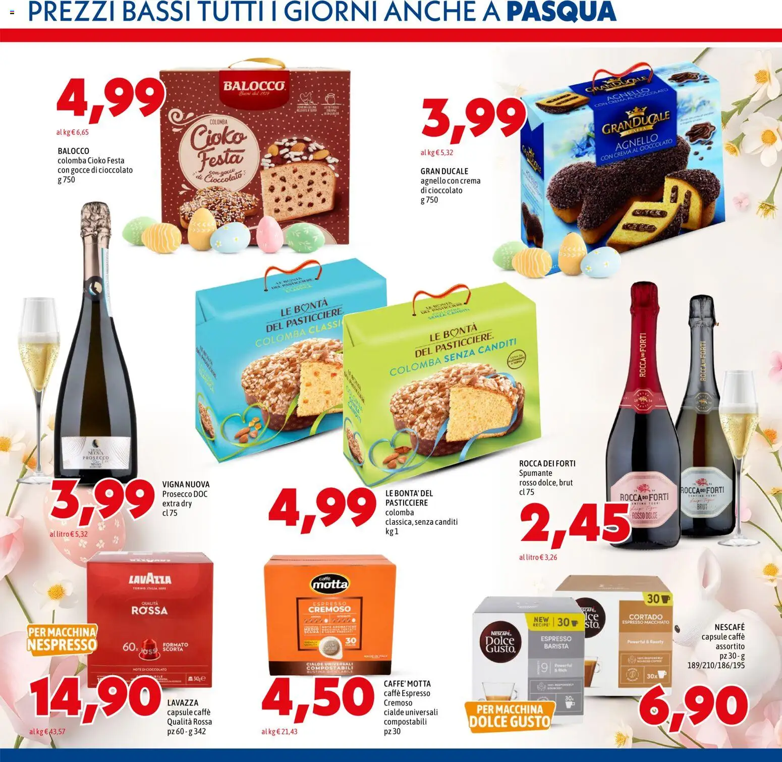 Volantino Mega del 26.03.2026 | Pagina: 3 | Prodotti: Caffè, Cioccolato, Prosecco, Lavazza