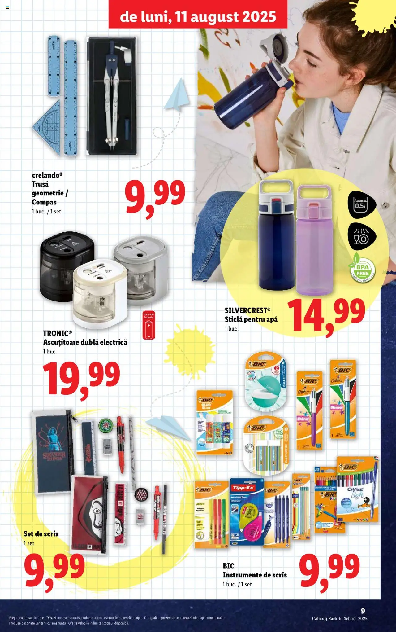 Lidl - Din nou la școală! – valabil de la 11.08.2025 | Pagină: 9 | Produse: Pară, Ascuțitoare, Baterie, Apă