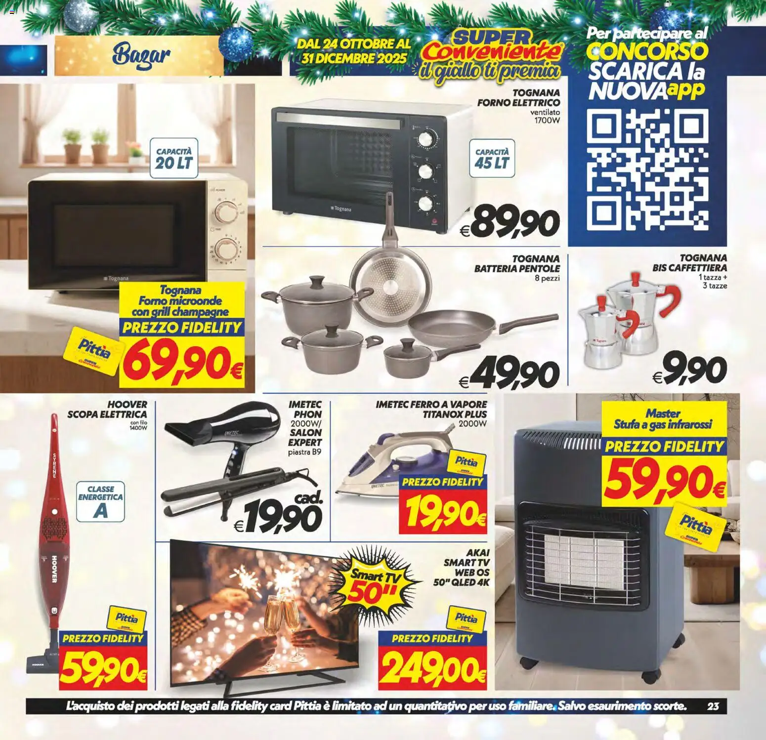 Volantino SuperConveniente del 27.12.2025 | Pagina: 23 | Prodotti: Caffettiera, smart TV, TV, Stufa a gas