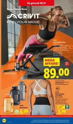 Anteprima del volantino Volantino Lidl	 valido a partire dal 15.12.2025 | Pagina: 48 | Prodotti: Panca, Cuscino, Borraccia