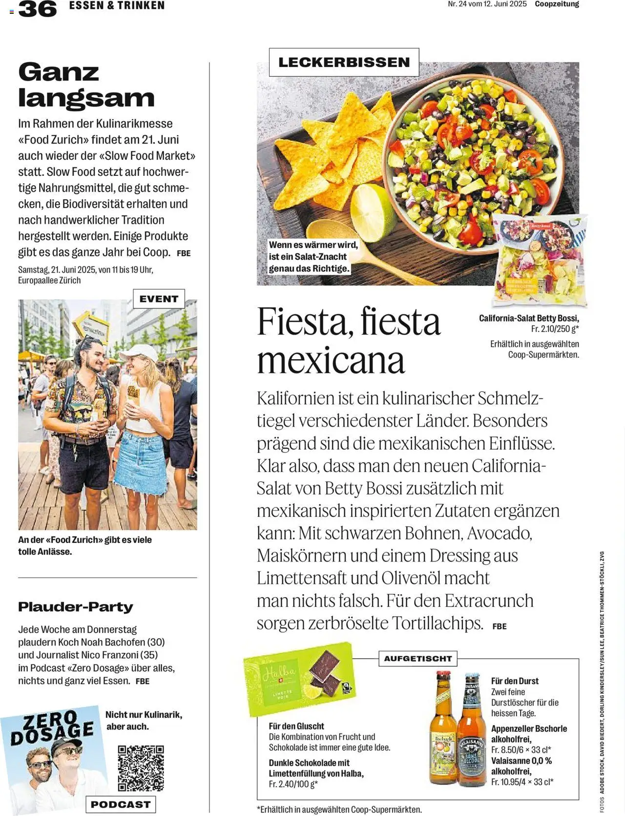 Coop - Magazin ab 12.06.2025 | Seite: 36 | Produkte: Dressing, Dunkle schokolade, Schokolade, Salat