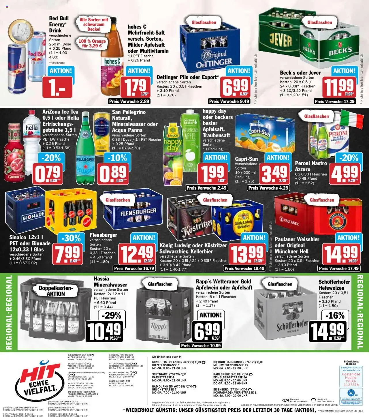 HIT - Hessen - gültig ab dem 18.08.2025 | Seite: 19 | Produkte: Red bull, Äpfel, Flensburger, Jever