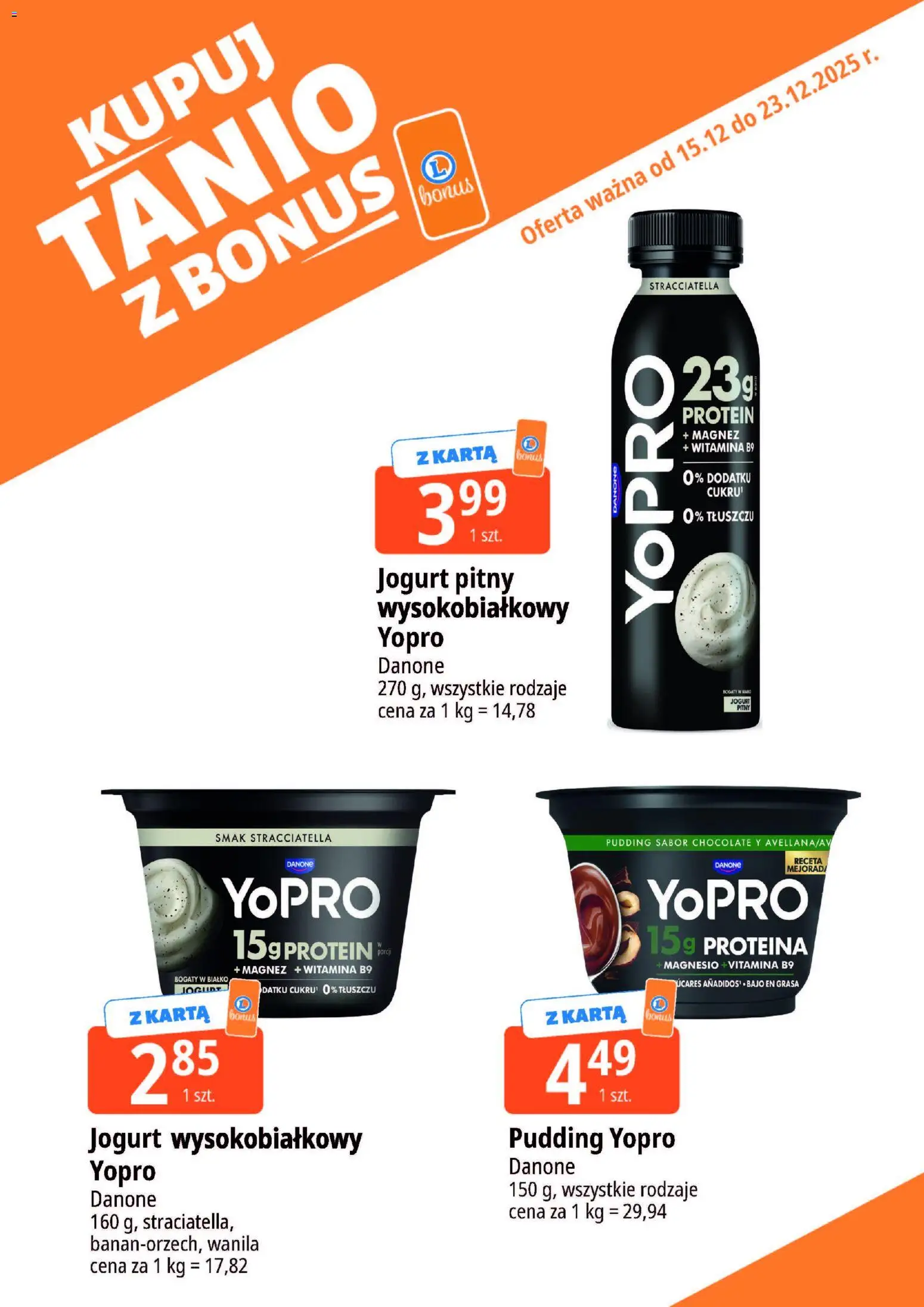 E.Leclerc Gazetka - Warszawa Bielany kupony dodatkowe od 15.12.2025 | Strona: 21 | Produkty: Karta, Jogurt pitny, Jogurt