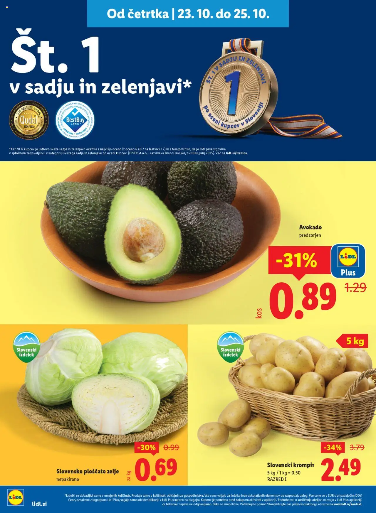 Novi Lidl katalog ponudbe – veljaven od 23.10.2025 | Stran: 4 | Izdelki: Avokado, Krompir, Sadje, Zelje