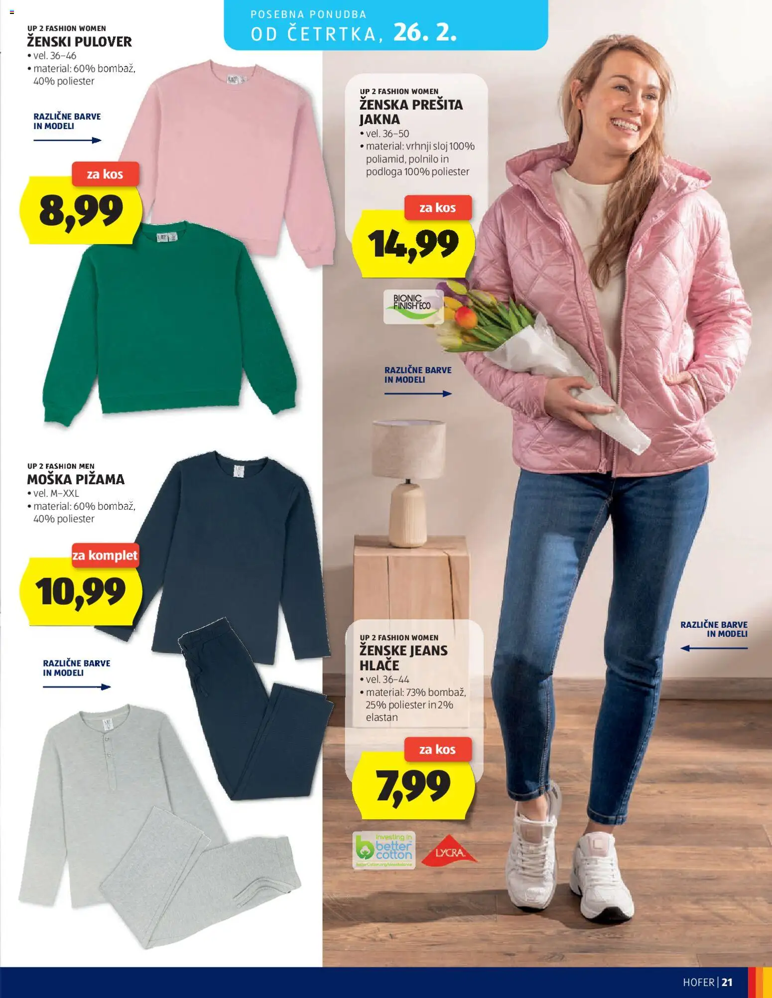 Novi Hofer katalog ponudbe – veljaven od 18.02.2026 | Stran: 21 | Izdelki: Kos, Pulover, Jakna, Hlace