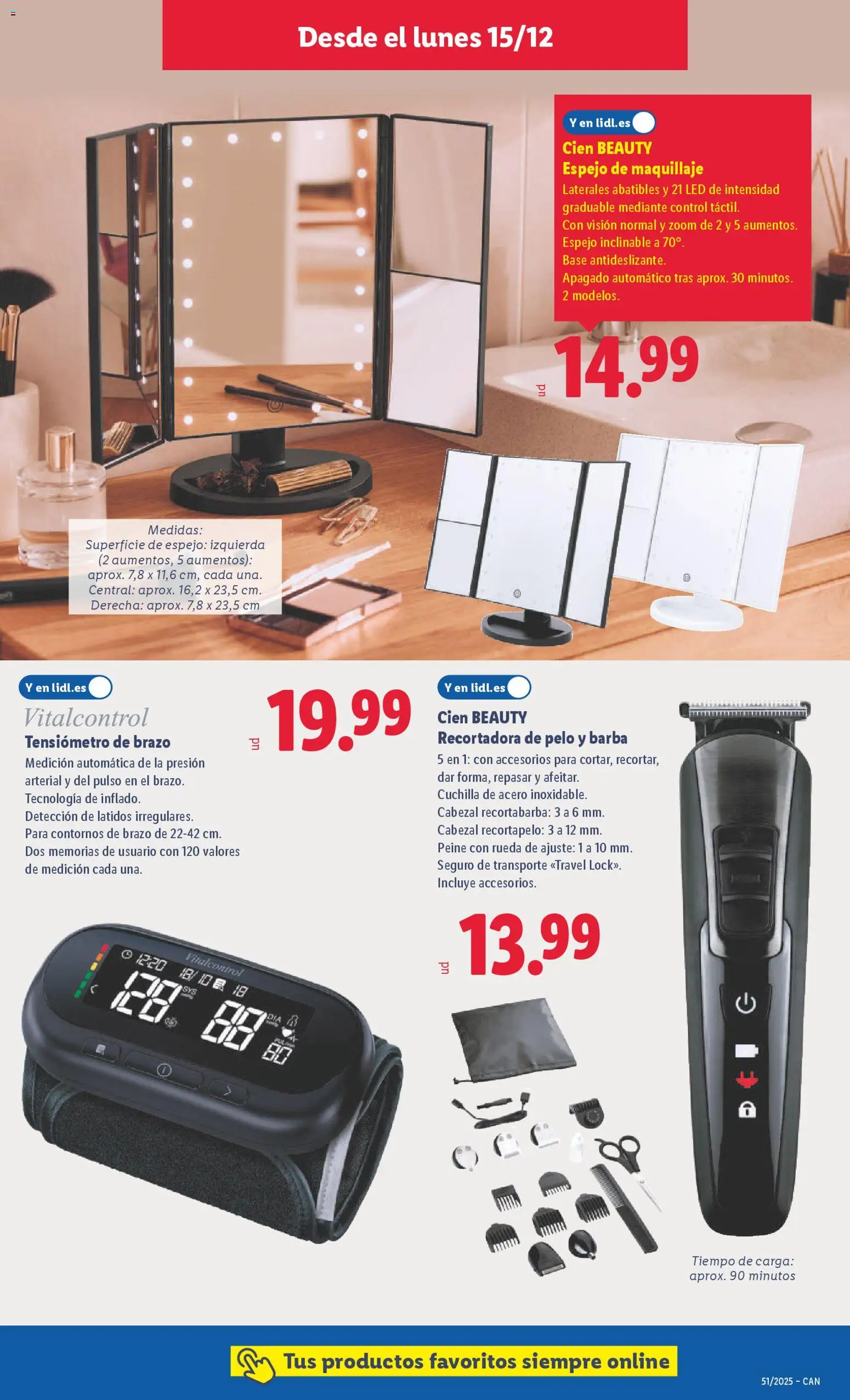 Lidl - Canarias │ válido desde el 15.12.2025 | Página: 9 | Productos: Maquillaje, Monitor, Espejo