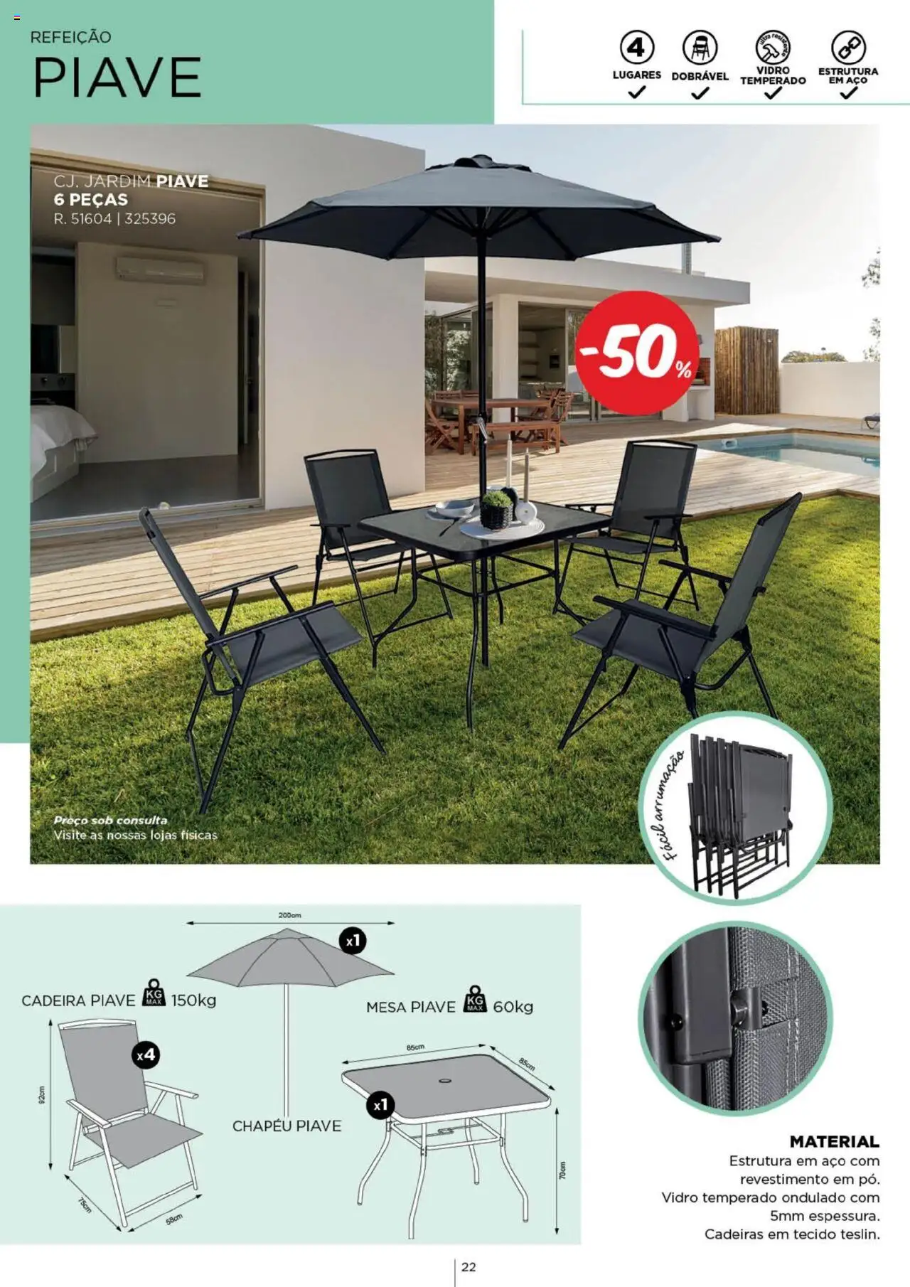 Espaço Casa - Catálogo  Ec Ar Livre  2025 │ válido de 04.03.2025 | Página: 22 | Produtos: Chapéu, Cadeiras, Mesa, Cadeira