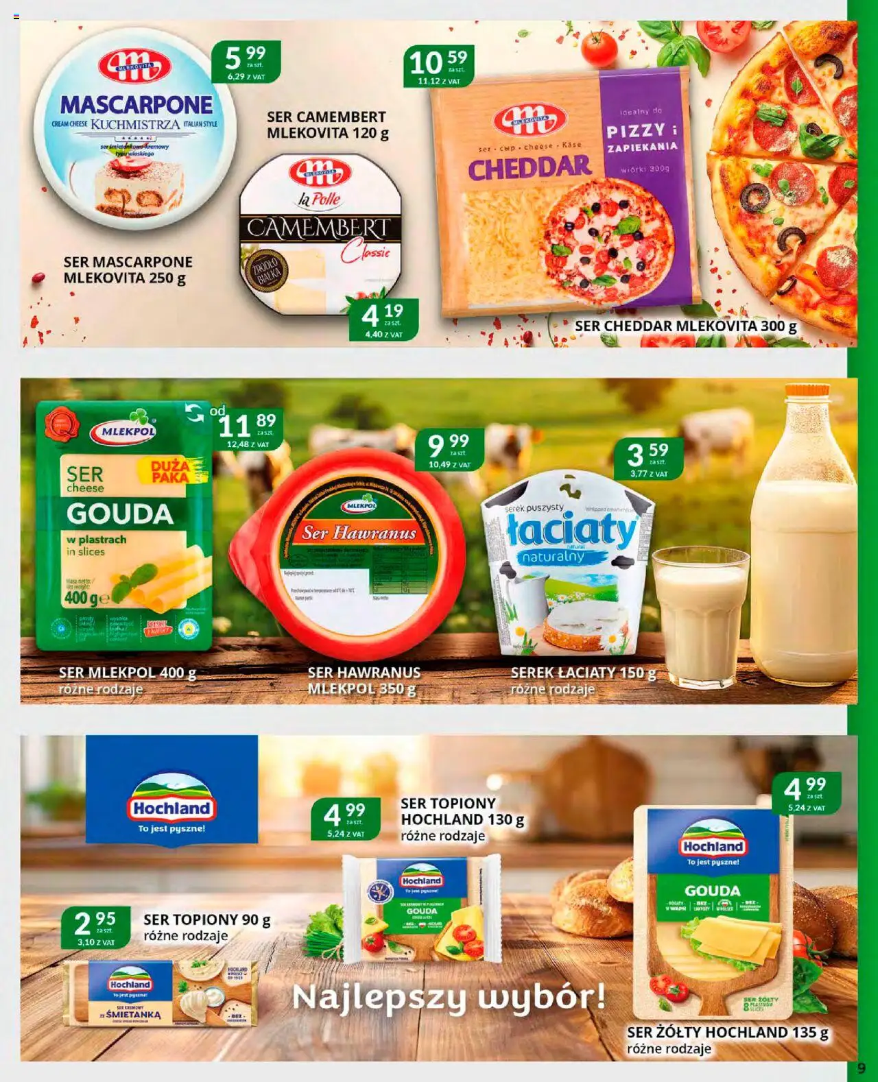 Eurocash Gazetka od 20.10.2025 | Strona: 9 | Produkty: Ser żółty, Serek, Camembert, Ser mascarpone