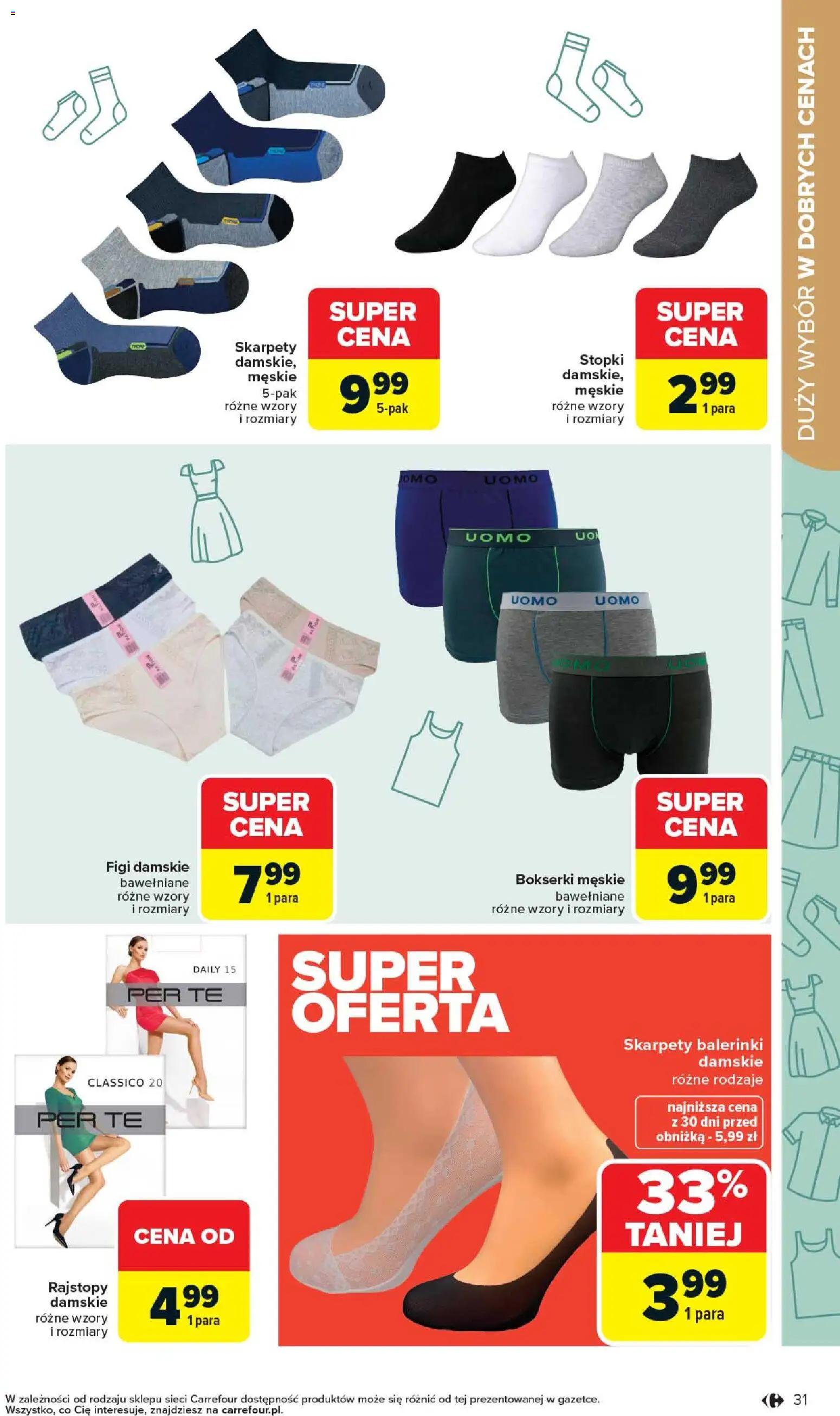 Carrefour gazetka - Łap super okazje od 27.04.2026 | Strona: 31 | Produkty: Skarpety, Bokserki, Rajstopy, Bokserki męskie