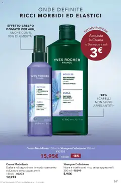 Anteprima del volantino Yves Rocher Catalogo Cura di te valido a partire dal 17.10.2025 | Pagina: 67 | Prodotti: Shampoo, Crema, Silicone, Elastici