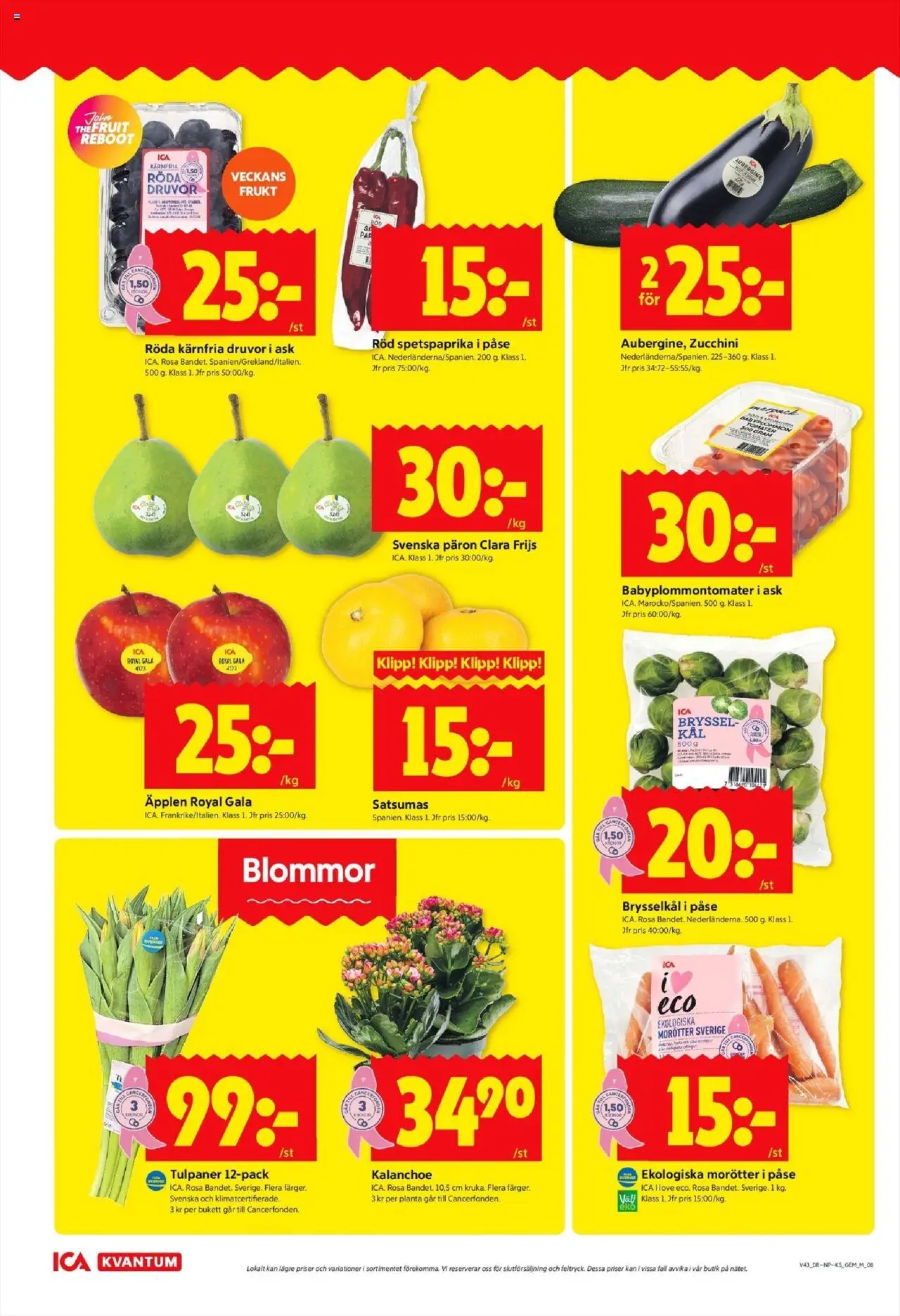ICA Kvantum reklamblad aktuell från 20.10.2025 | Sida: 8 | Produkter: Äpplen, Aubergine, Zucchini