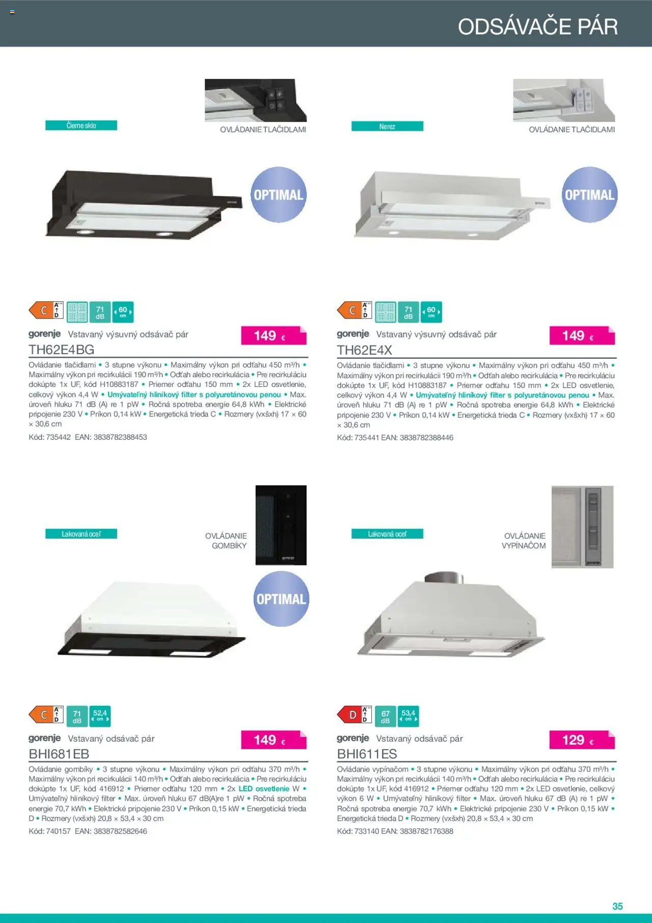 XXXLutz katalóg Gorenje 2025 │ platný od 01.02.2025 | Strana: 35 | Produkty: Led osvetlenie, Osvetlenie, Odsávač pár