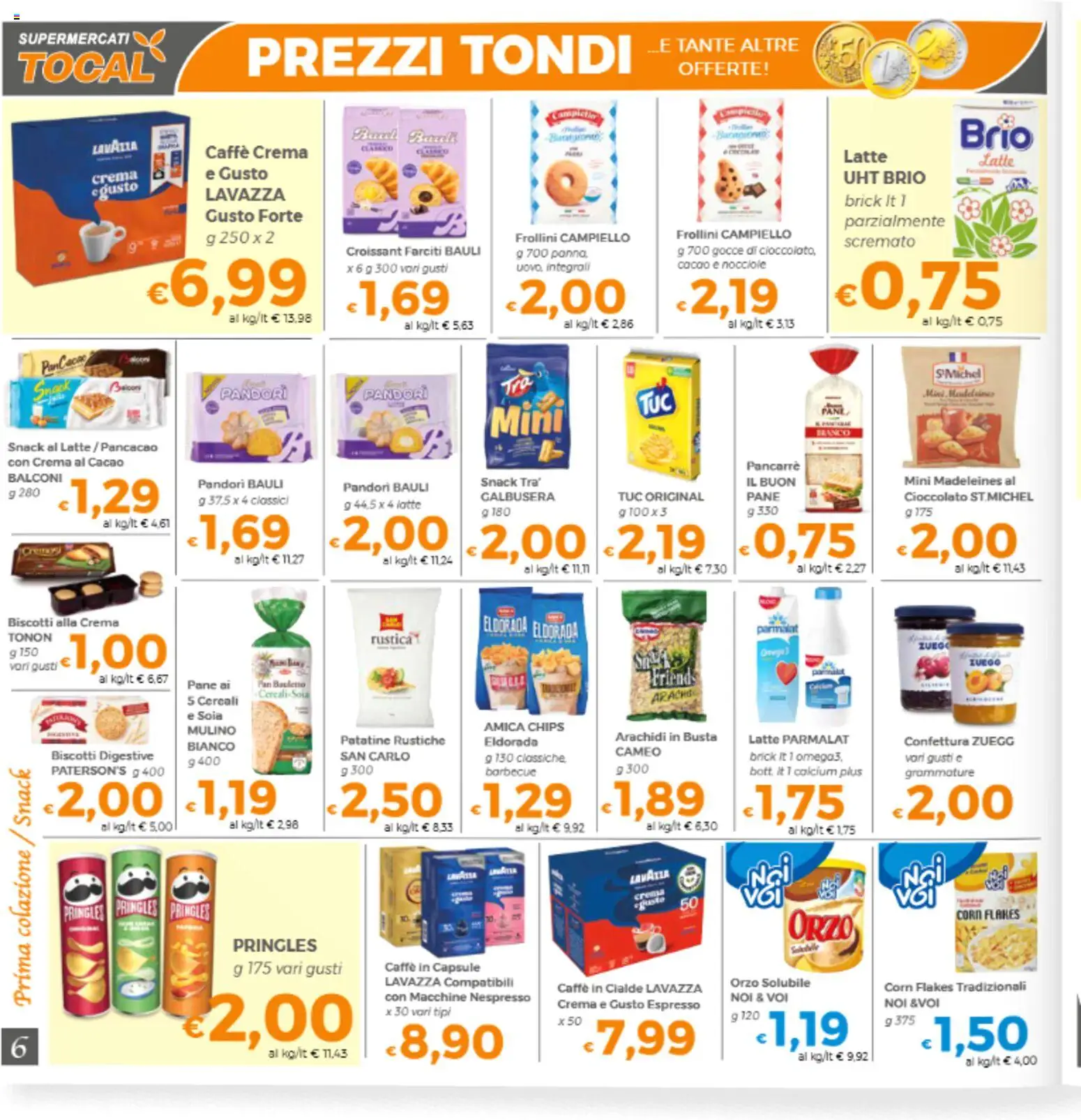 Volantino Tocal del 17.04.2026 | Pagina: 6 | Prodotti: Crema, Cereali, Patatine, Lavazza