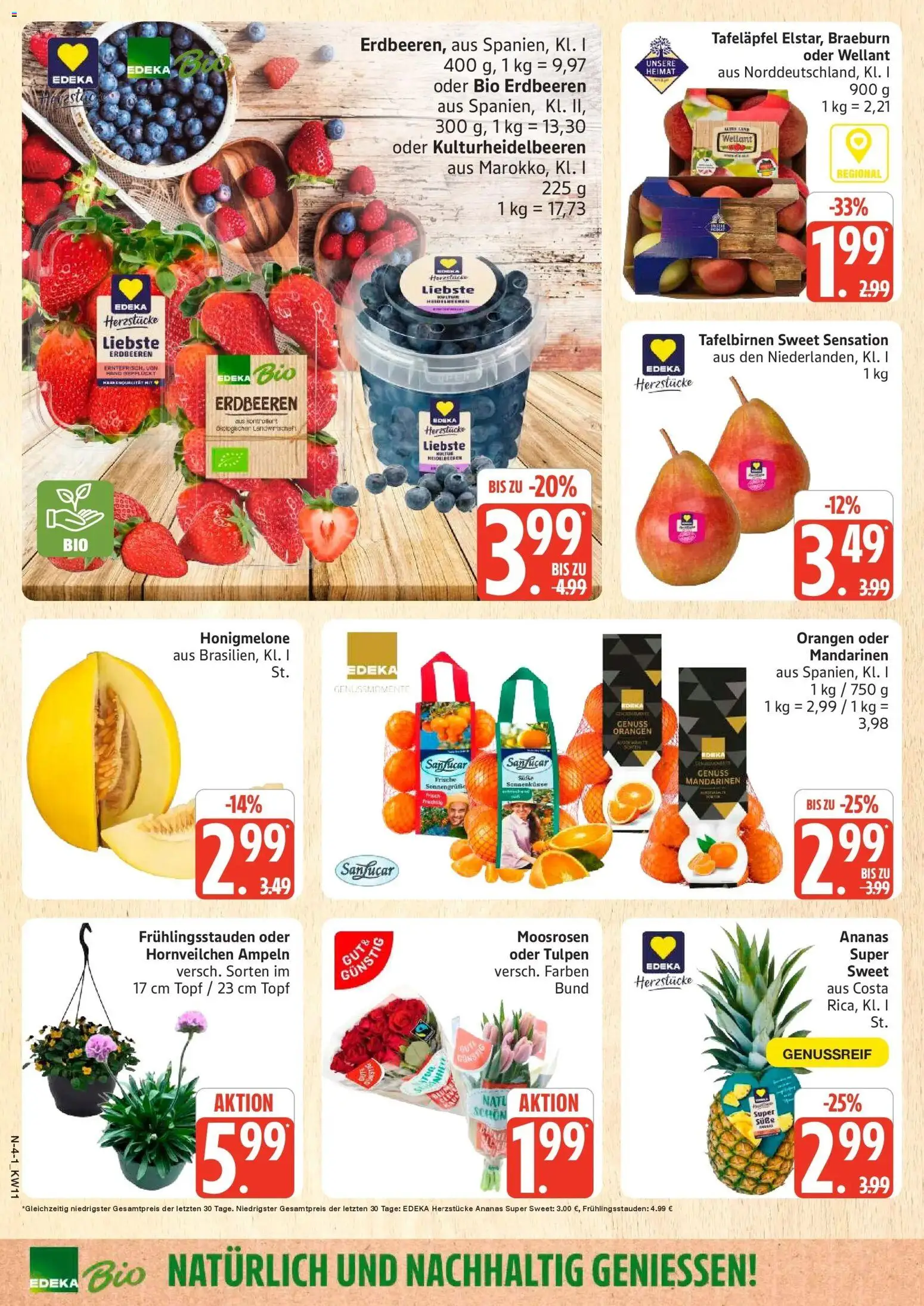 Marktkauf Prospekt Cuxhaven – gültig ab 09.03.2026 | Seite: 4 | Produkte: Mandarinen, Orangen, Honigmelone, Erdbeeren