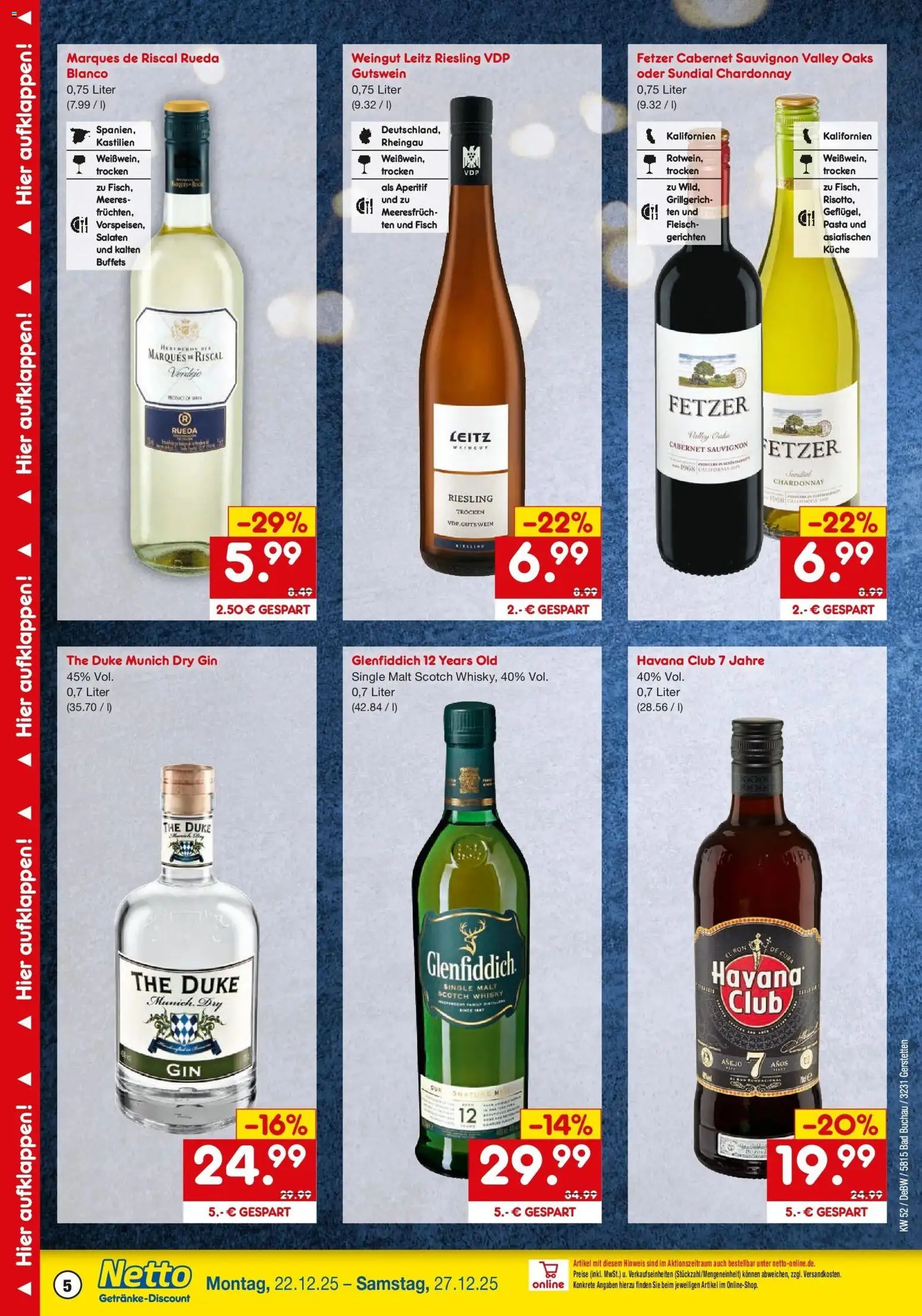 Netto Marken-Discount prospekt Gerstetten	 – gültig ab 22.12.2025 | Seite: 5 | Produkte: Whisky, Küche, Pasta, Fleisch