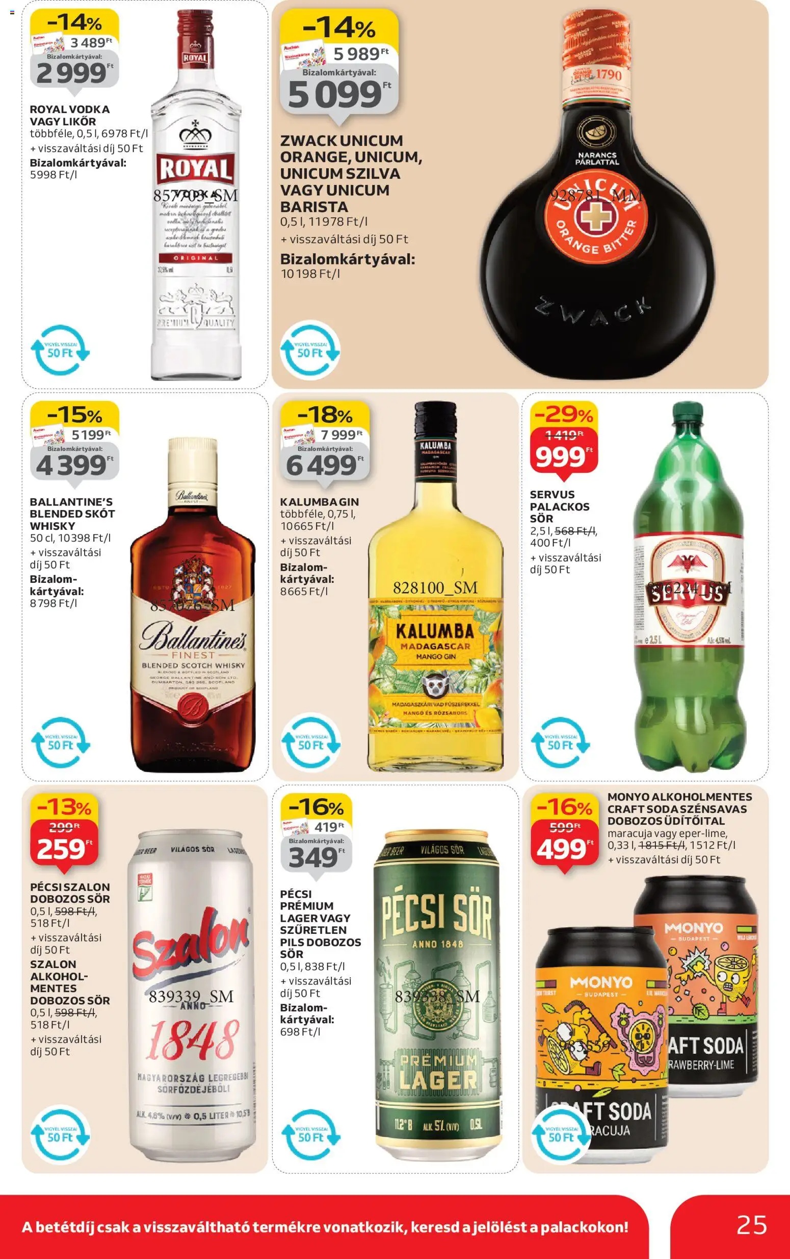 Auchan akciós ujság - amely érvényes a következő dátumtól: 02.01.2026 | Oldal: 25 | Termékek: Kiseli krastavci, Alkohol, Gin, Mangó