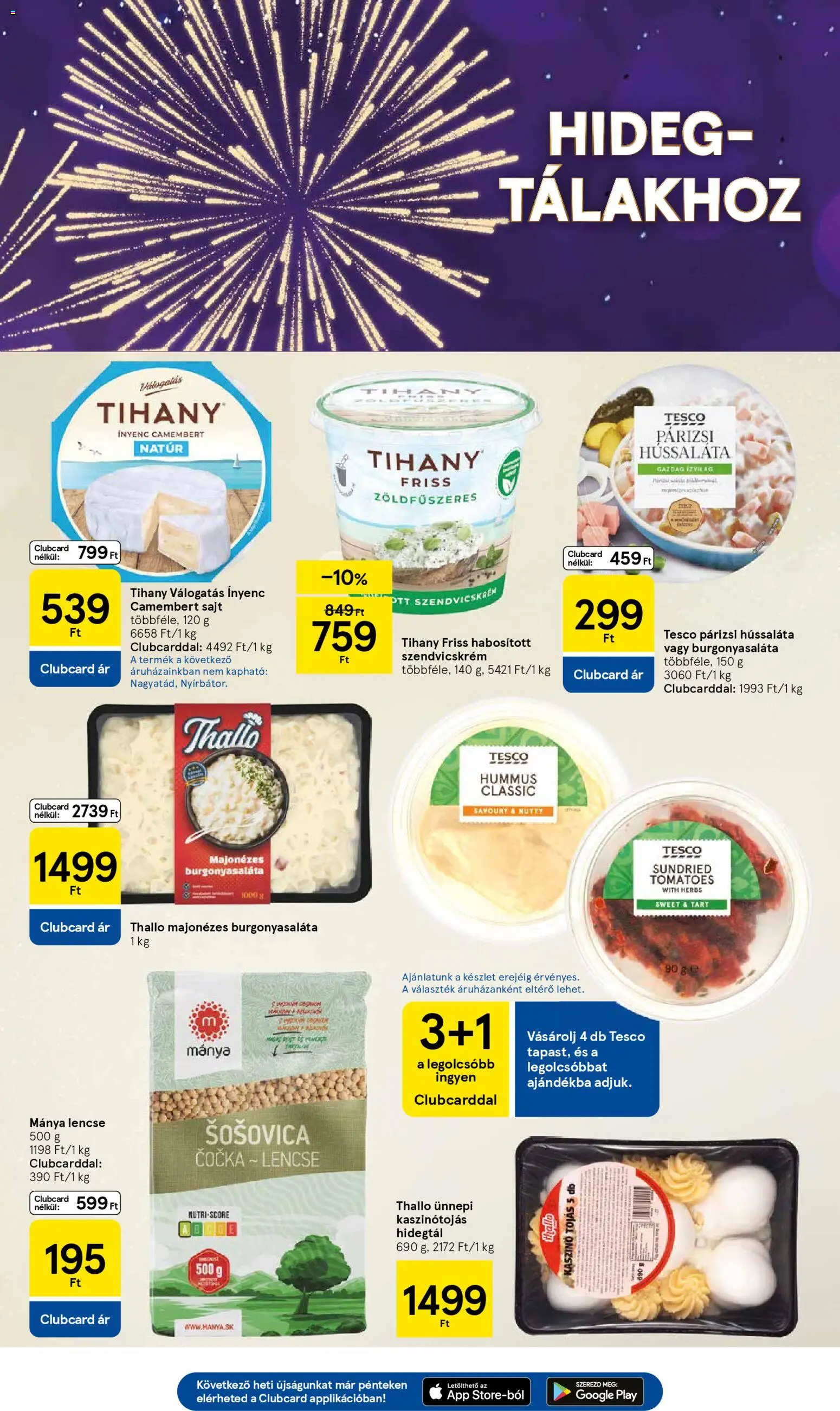 Tesco akciós ujság - amely érvényes a következő dátumtól: 27.12.2025 | Oldal: 5 | Termékek: Tihany, Tojás, Lencse, Camembert