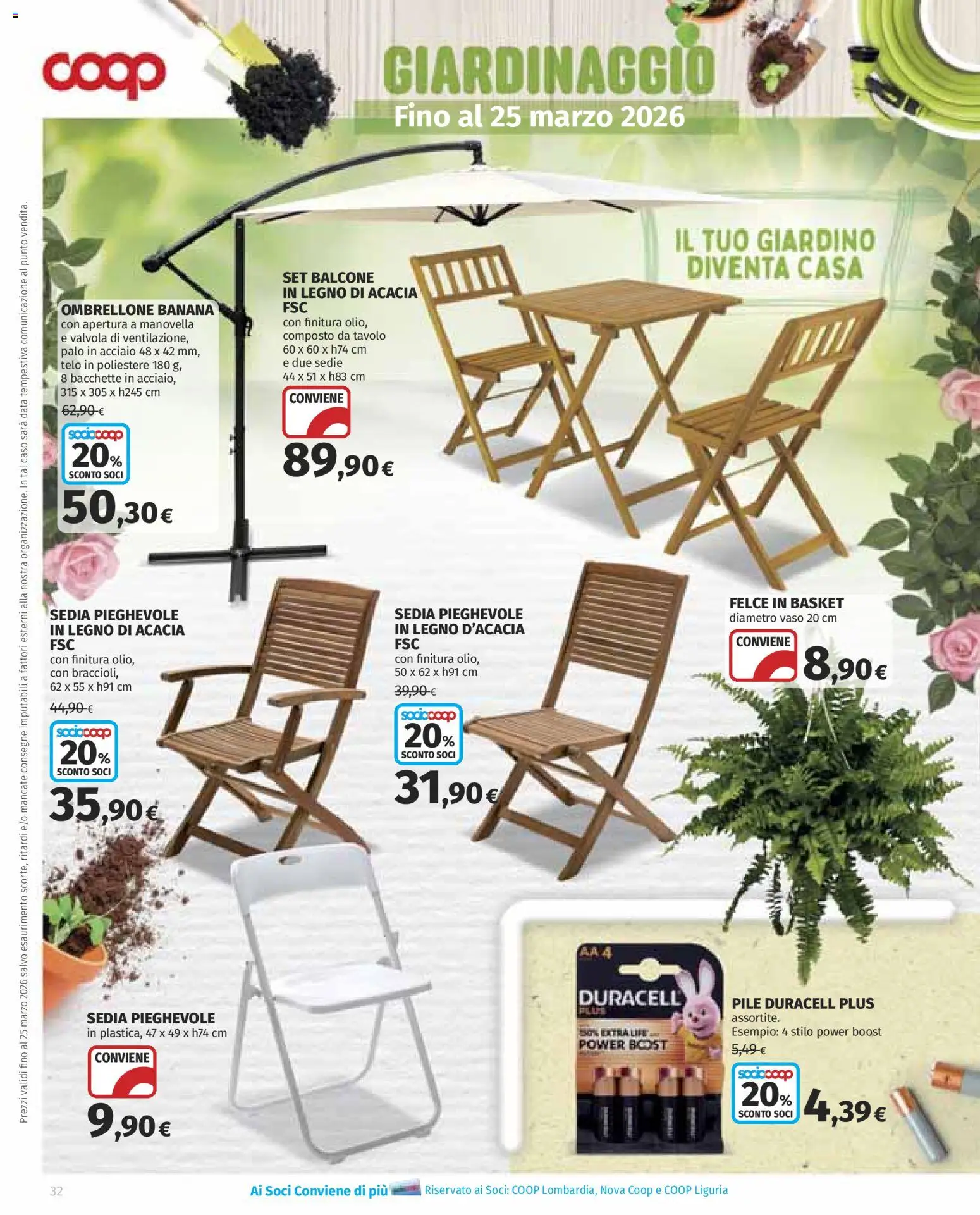 Volantino COOP del 05.03.2026 | Pagina: 32 | Prodotti: Data, Tavolo, Sedia, Vaso