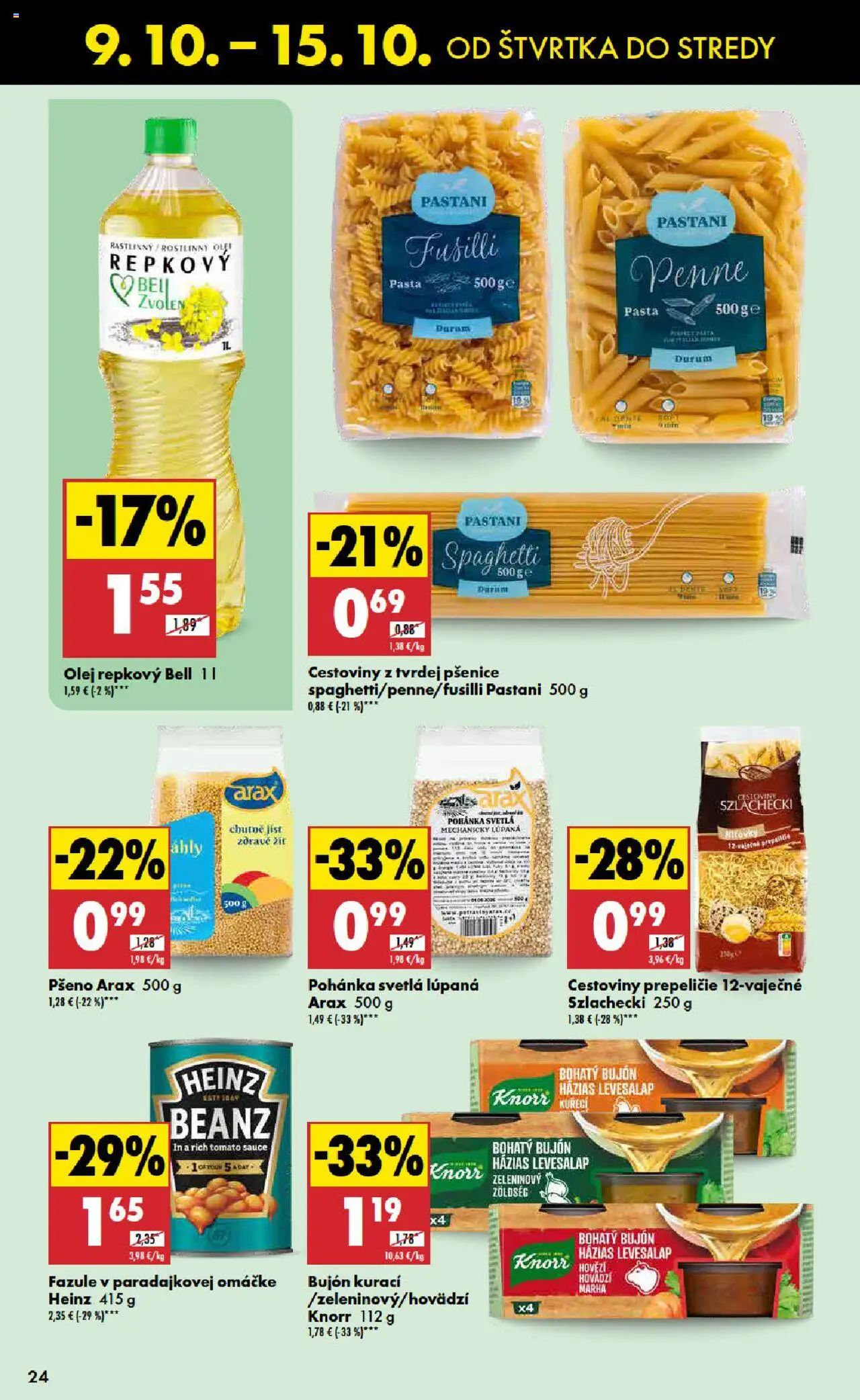 Nové Biedronka akcie – leták je platný od 09.10.2025 | Strana: 24 | Produkty: Fusilli, Bujón, Cestoviny, Svetlá