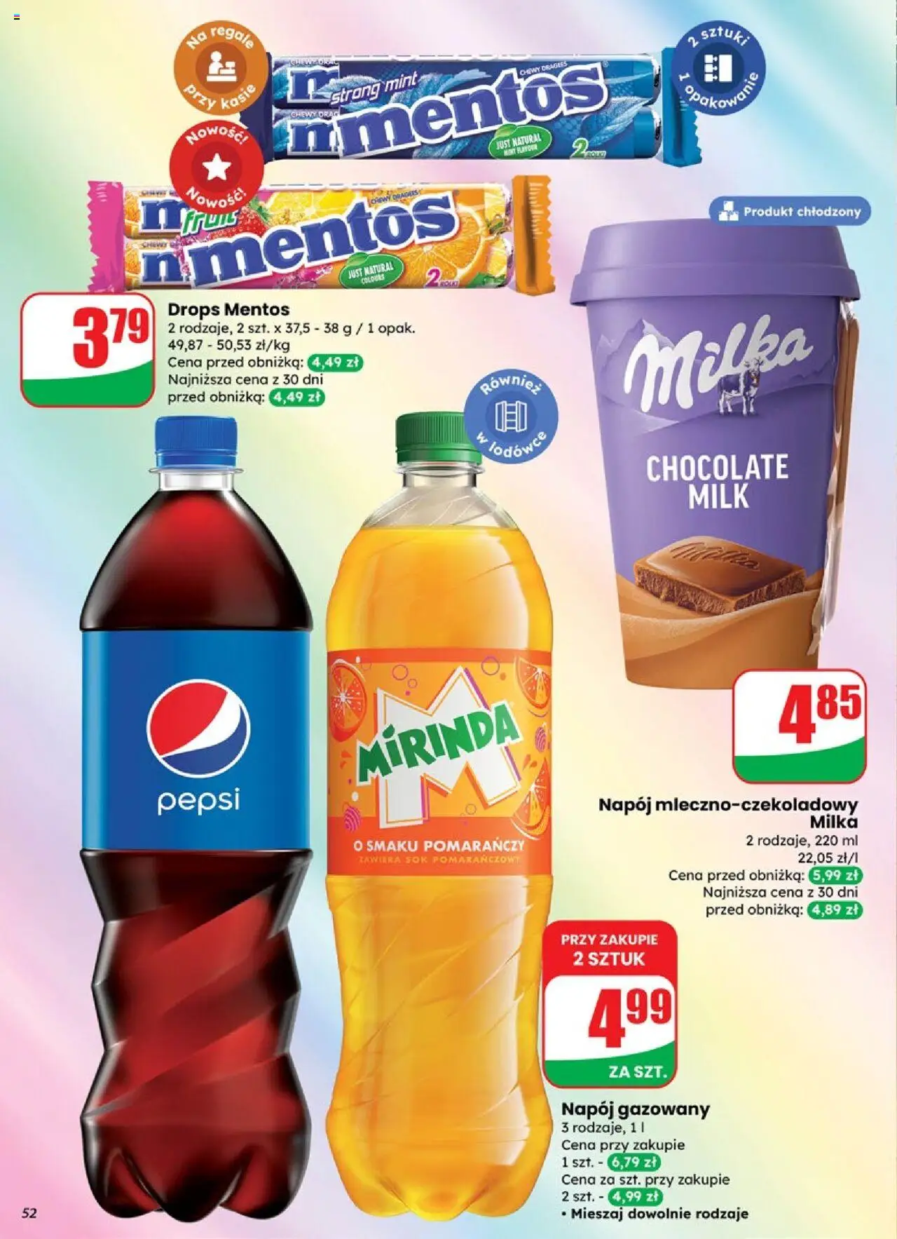 Dino Gazetka od 17.09.2025 | Strona: 52 | Produkty: Sok pomarańczowy, Pepsi, Milka, Sok