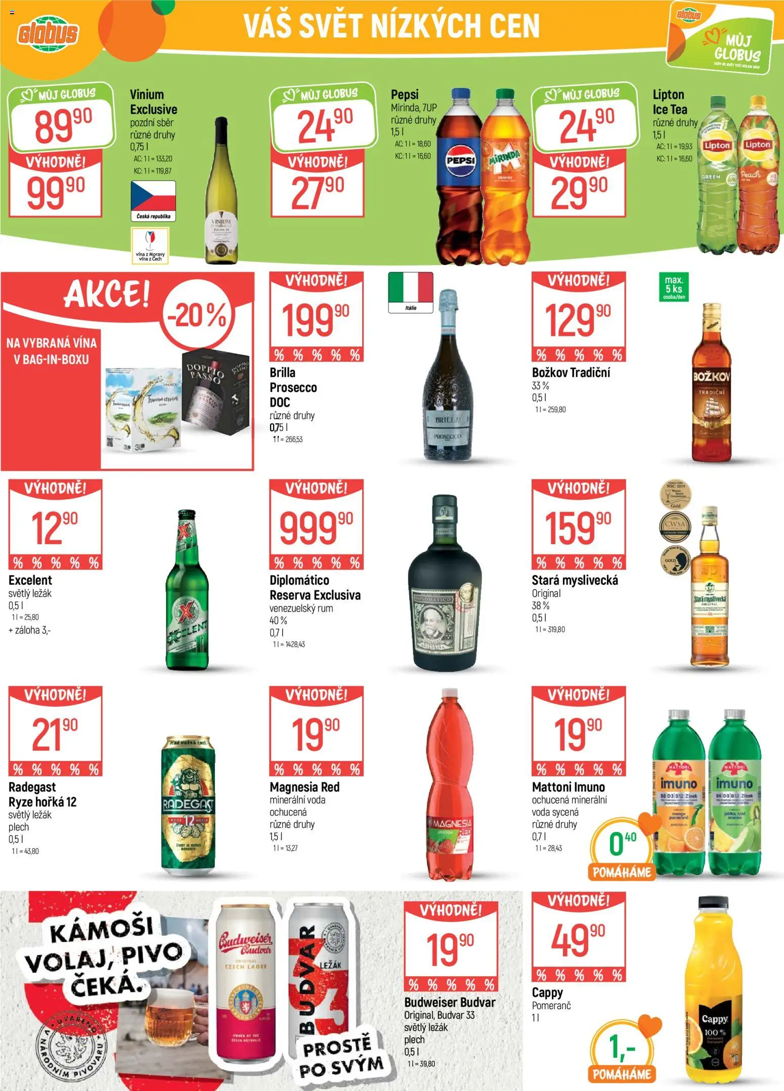 Globus leták - Liberec od 22.04.2026 | Strana: 26 | Produkty: Rum, Voda, Stará myslivecká, Minerální voda