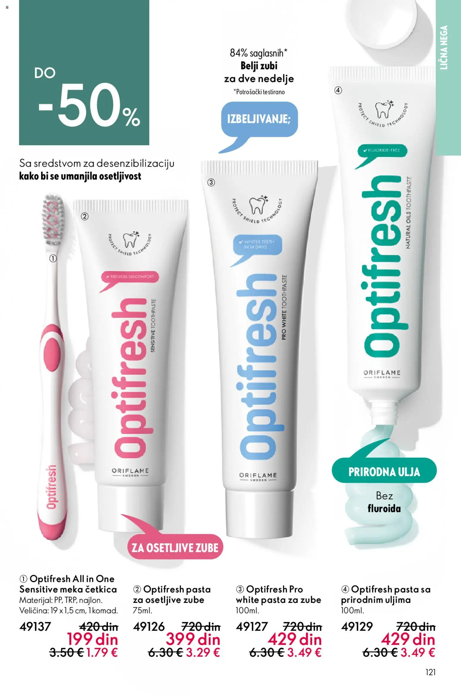 Oriflame katalog - važi od 22.04.2026 | Strana: 121 | Proizvode: Pasta za zube