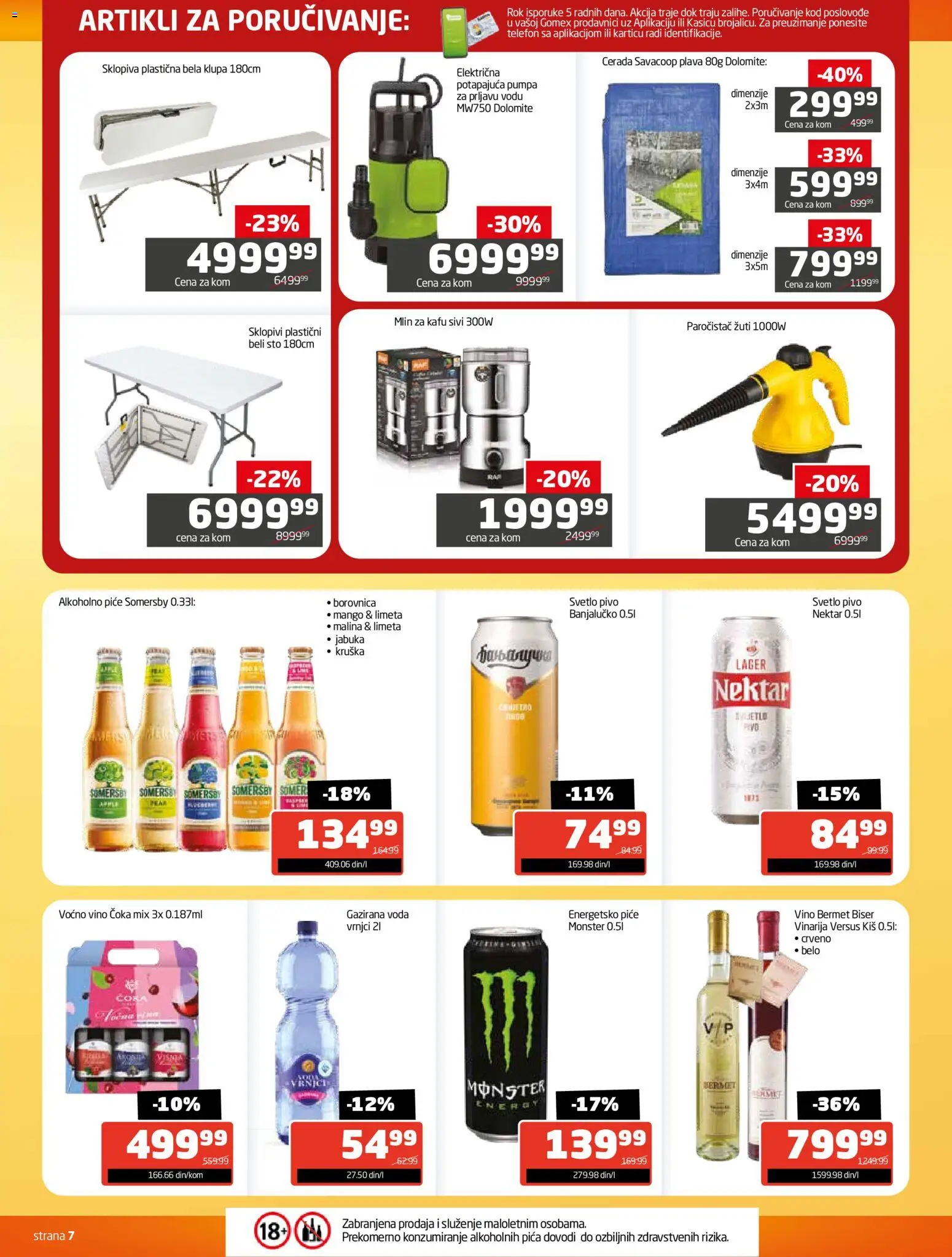 Gomex katalog - važi od 27.10.2025 | Strana: 7 | Proizvode: Sto, Nektar, Borovnica, Malina