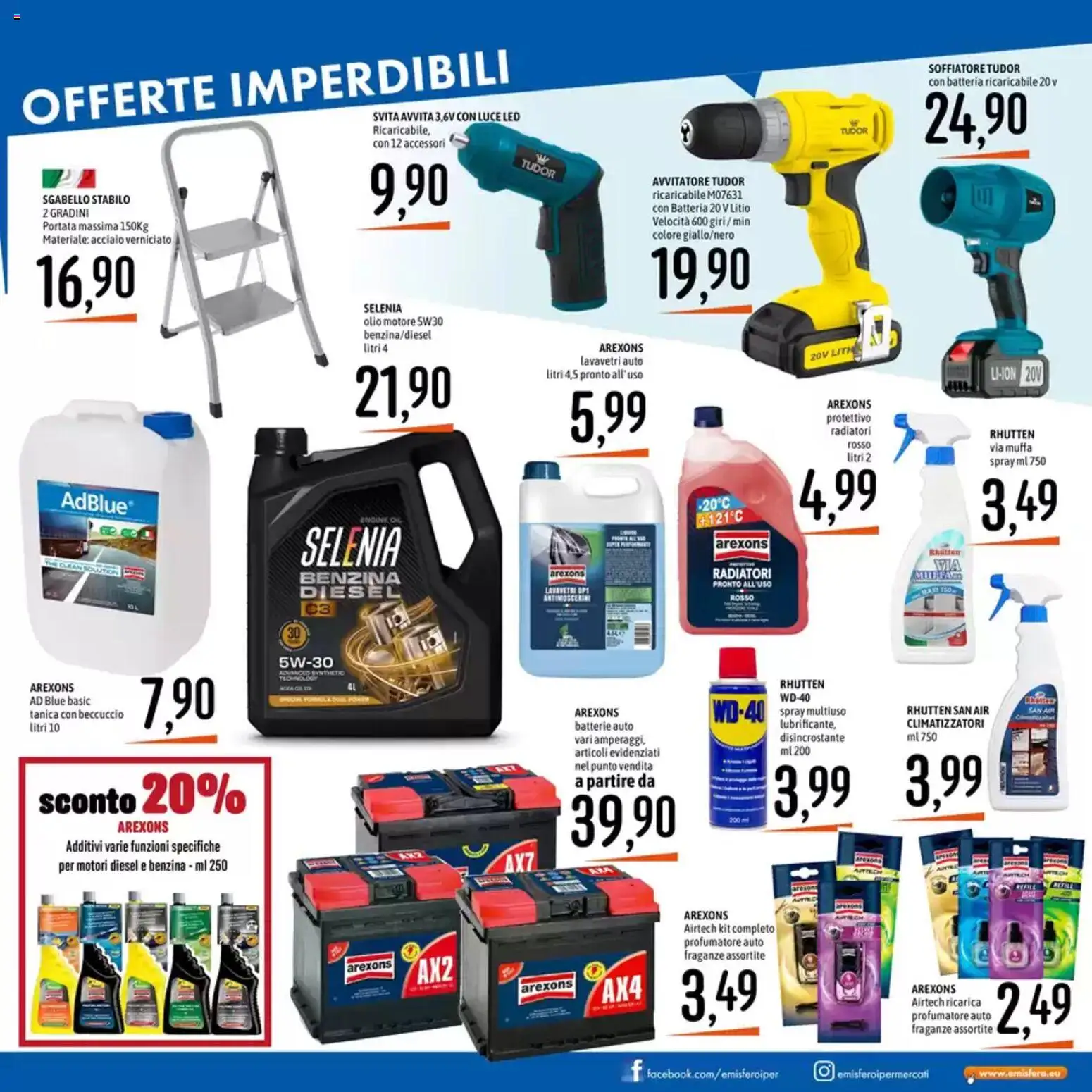 Volantino Emisfero del 20.04.2026 | Pagina: 25 | Prodotti: Olio motore, Avvitatore, The, Batterie