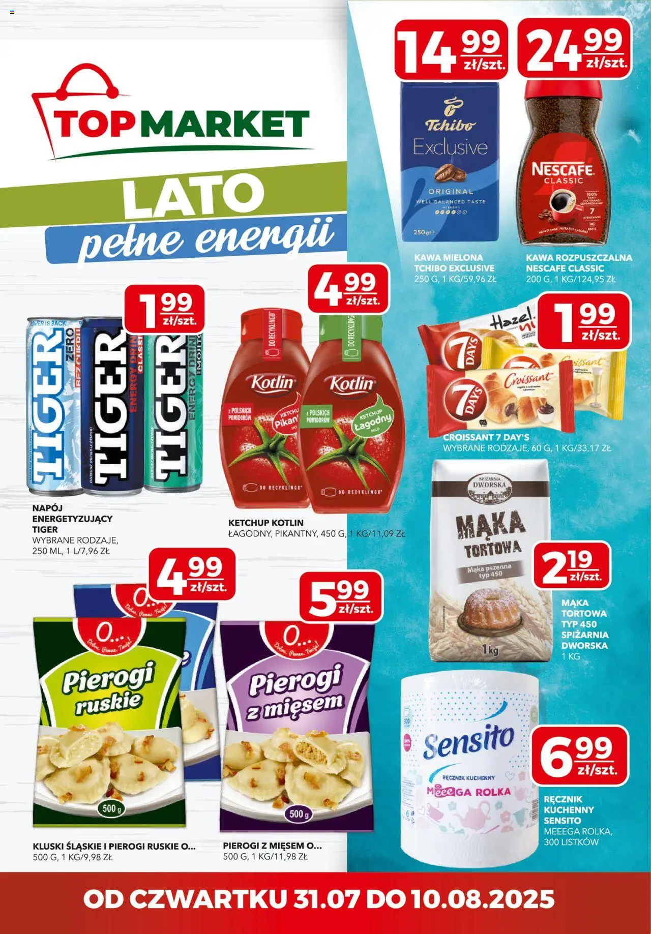 Top Market Gazetka mini od 31.07.2025 | Strona: 1 | Produkty: Ketchup, Pierogi, Tchibo exclusive, Kawa