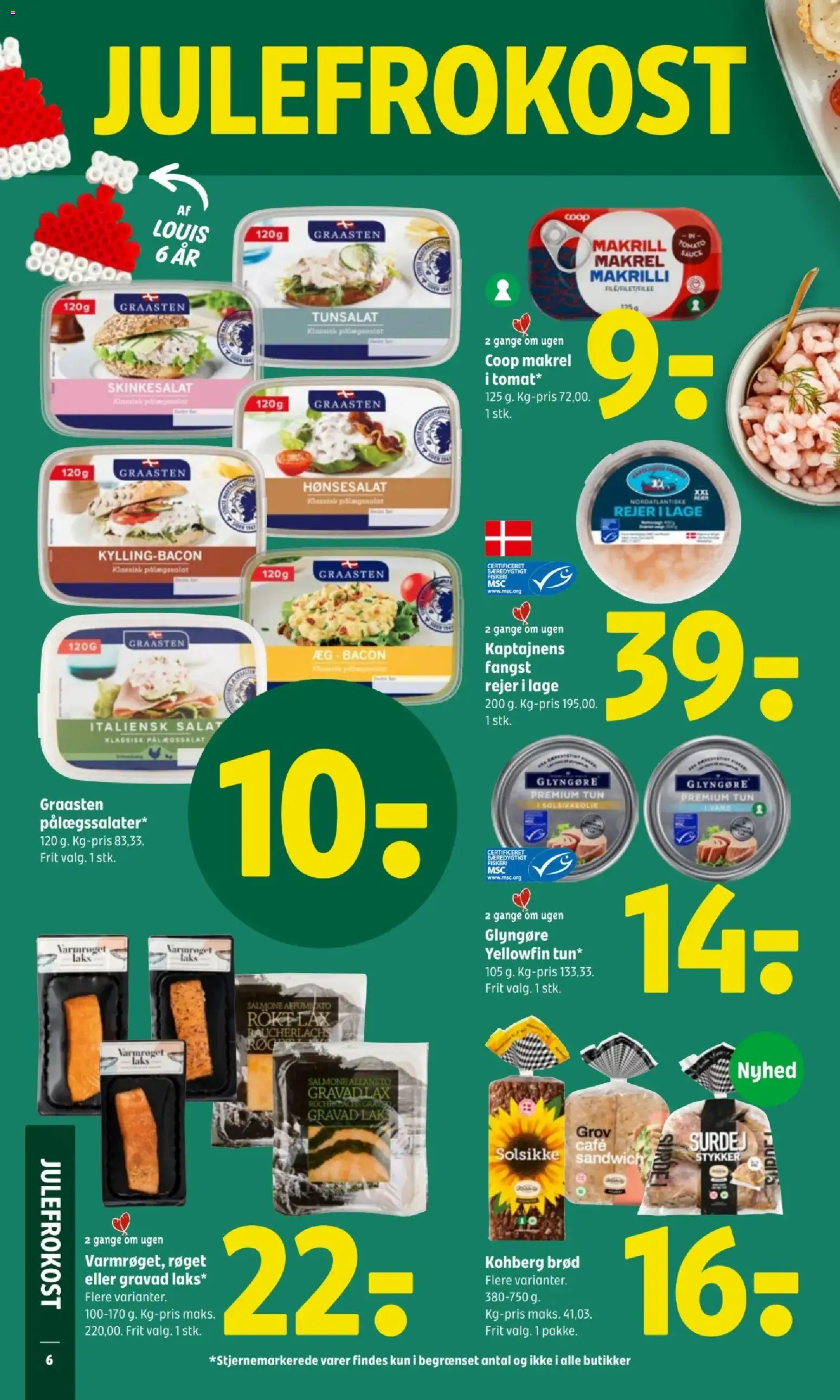 Coop 365 tilbudsavis – gyldig fra 20.11.2025 | Side: 8 | Produkter: Brød, Makrel, Rejer, Skinkesalat