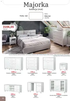 Pogląd oferty "Bodzio Katalog" - ważna od 01.10.2025 | Strona: 58 | Produkty: Łóżko, Stolik nocny, Biurko, Witryna